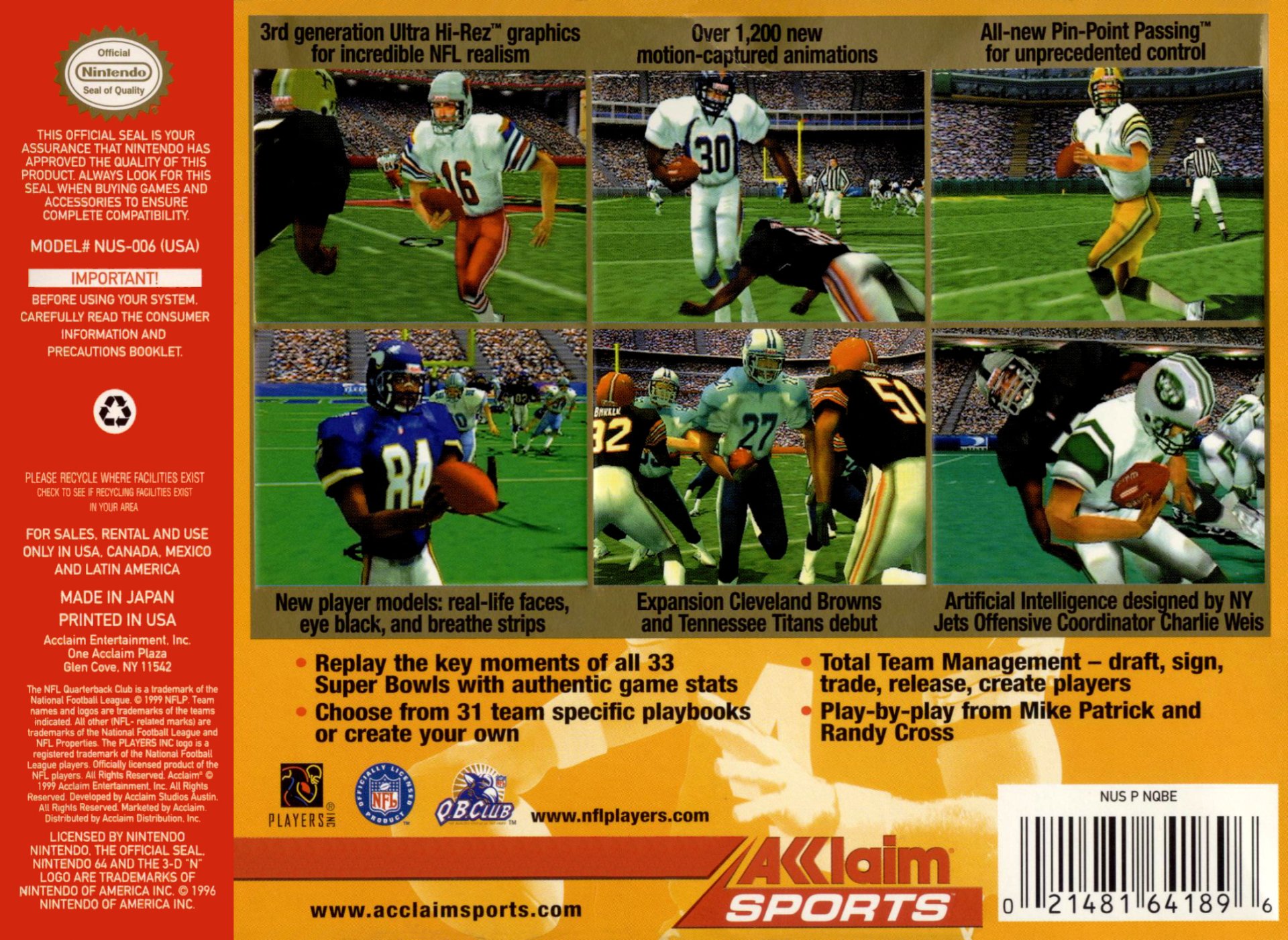 video game NFL Quarterback Club 2000 Image