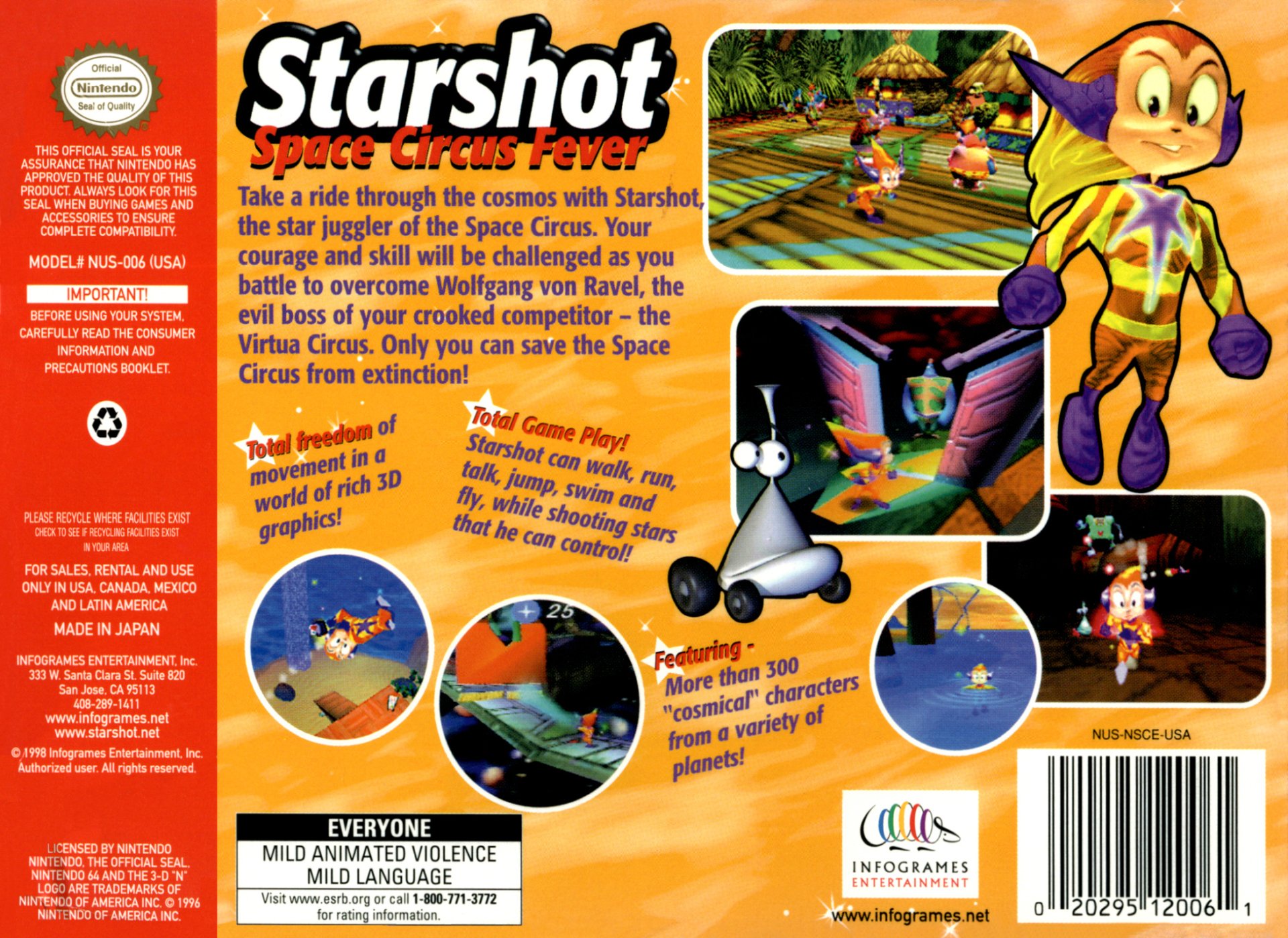 video game Starshot: Space Circus Fever Image