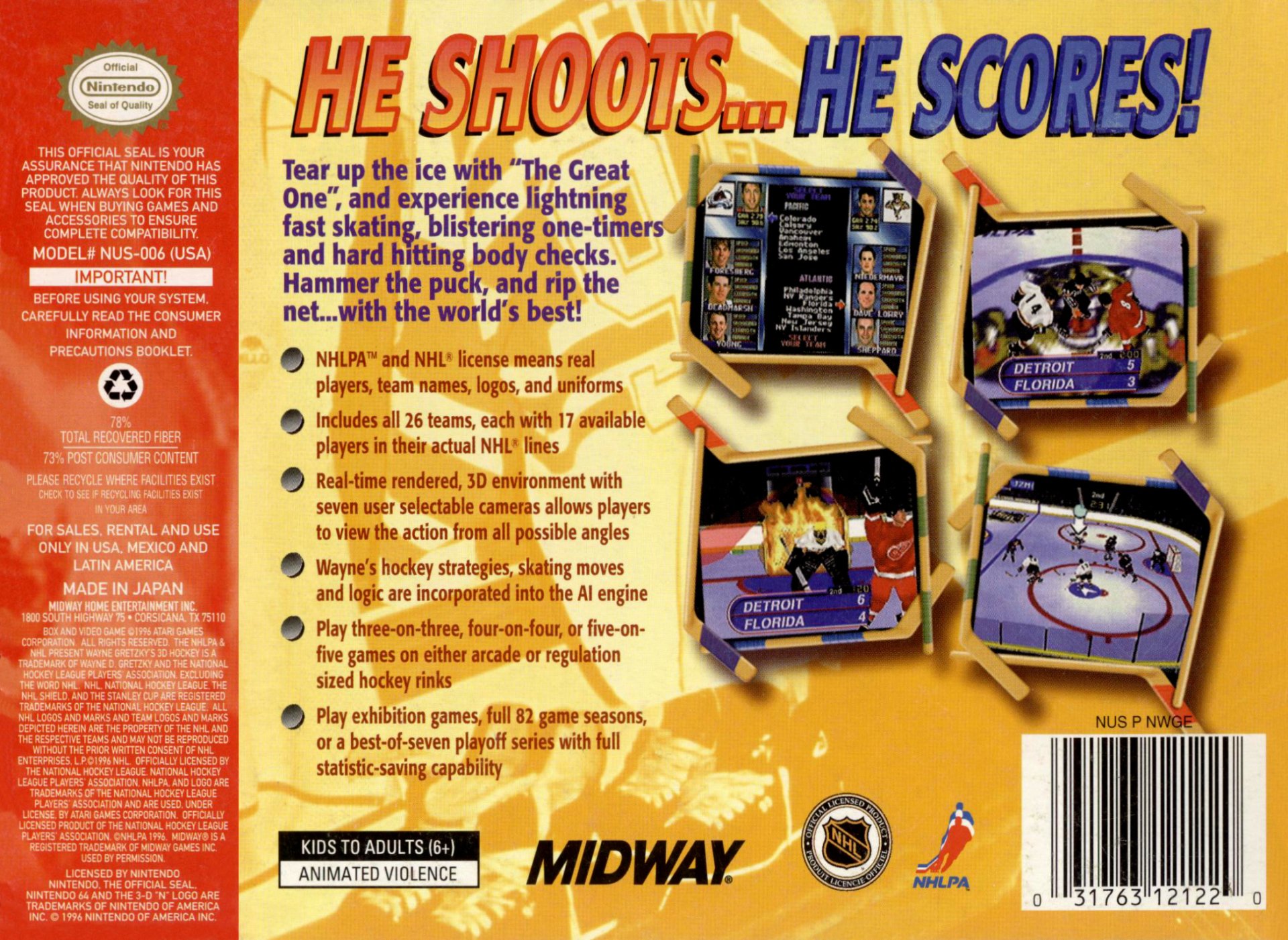 video game Wayne Gretzky's 3D Hockey Image