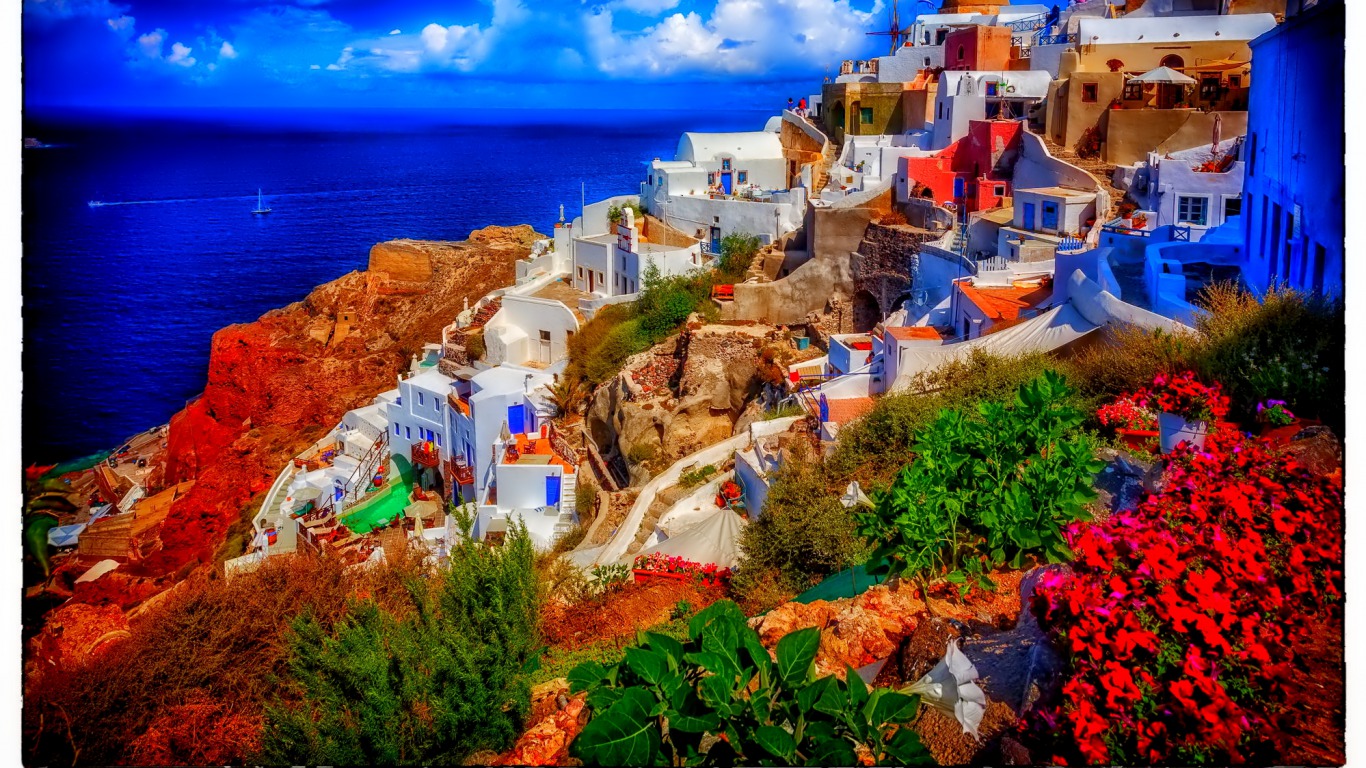 Houses on Santorini Island in Greece