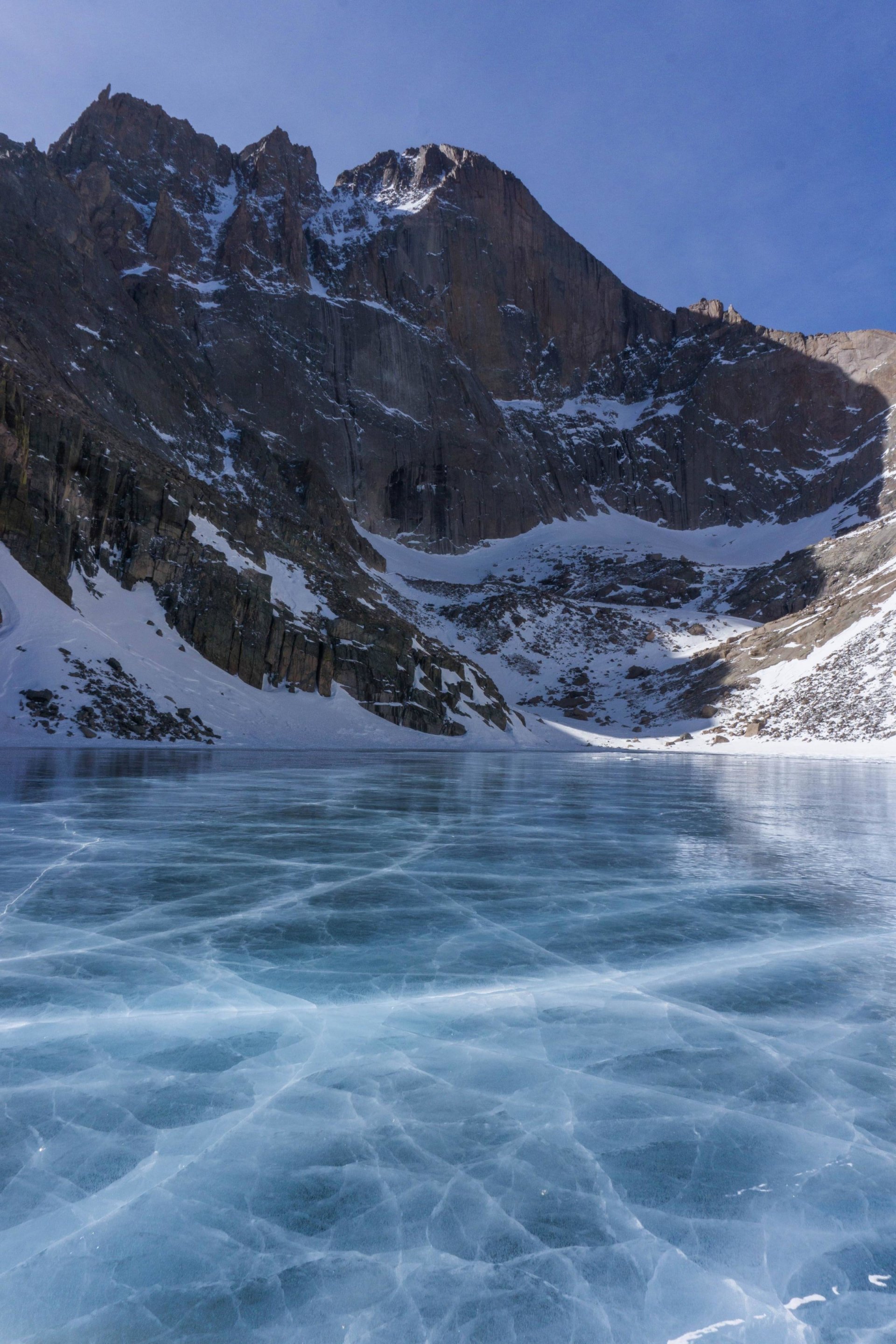  Chasm lake after a windy week. Rocky Mountain National Park