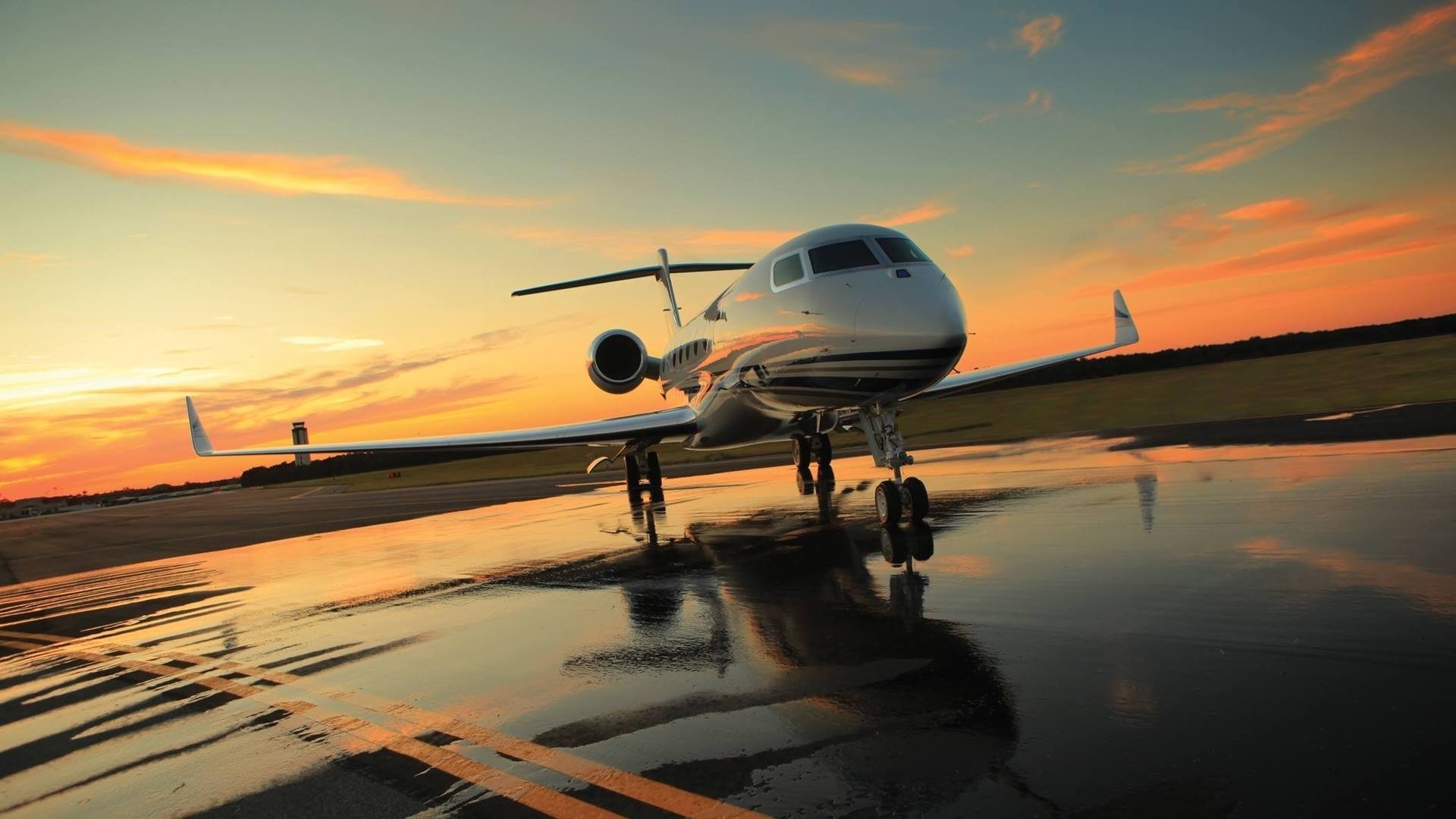  Private Jet At Sunrise