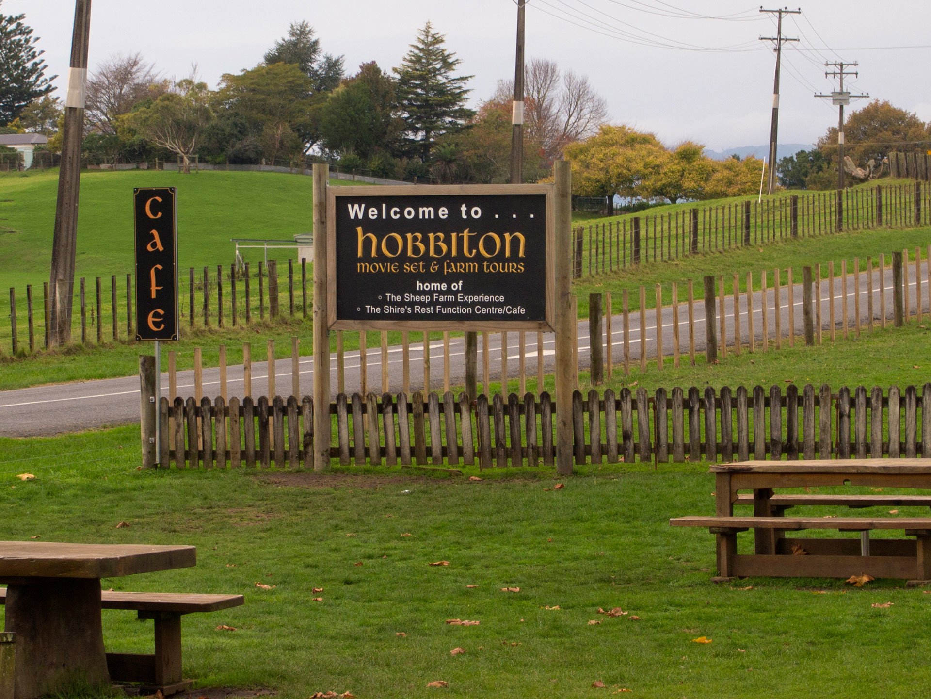  Entrance to the Hobbiton film set New Zealand