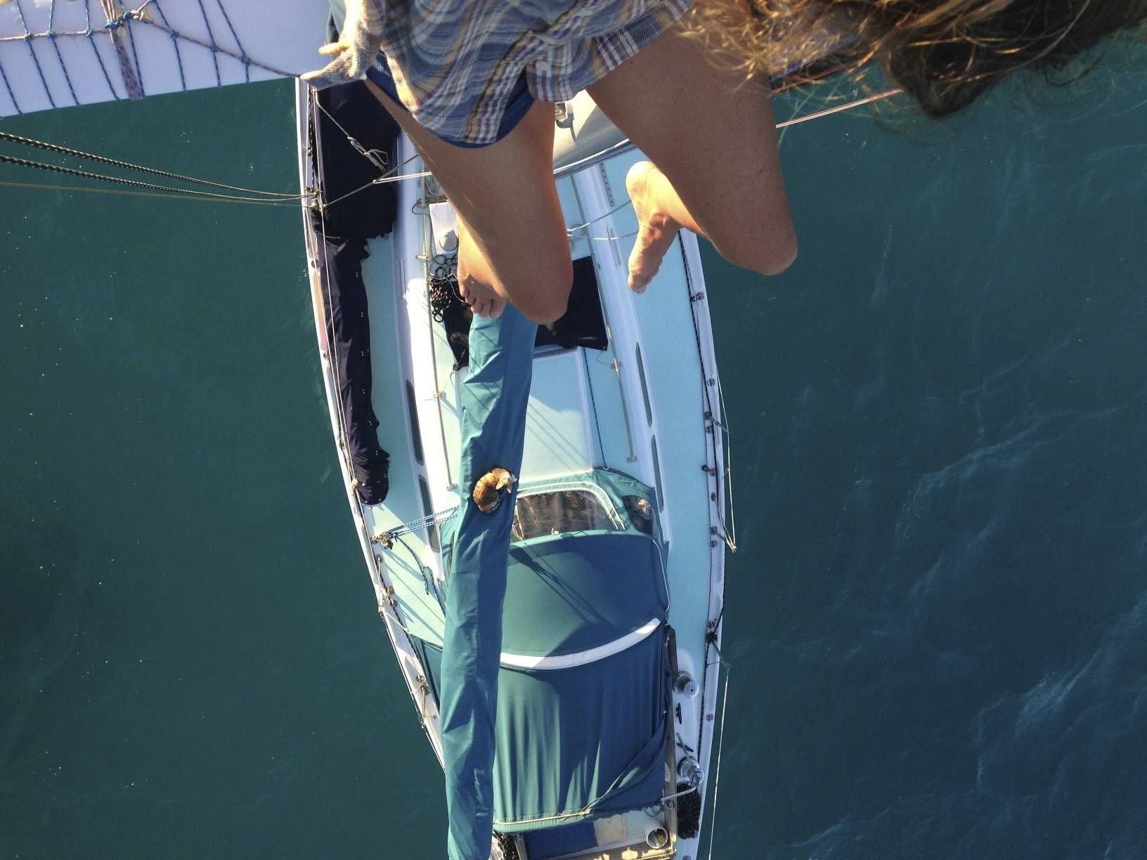  Captain Lizzy Clark and Amelia the cat by Lizzy Clark