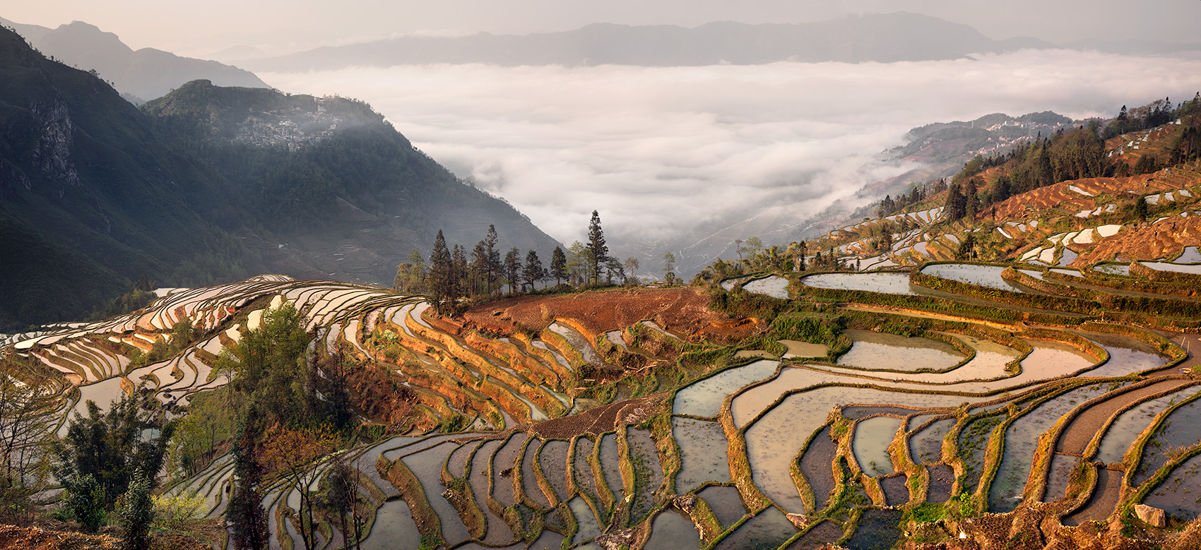 Landscapes by Yury Pustovoy - China, terraced rice fields by Yury Pustovoy