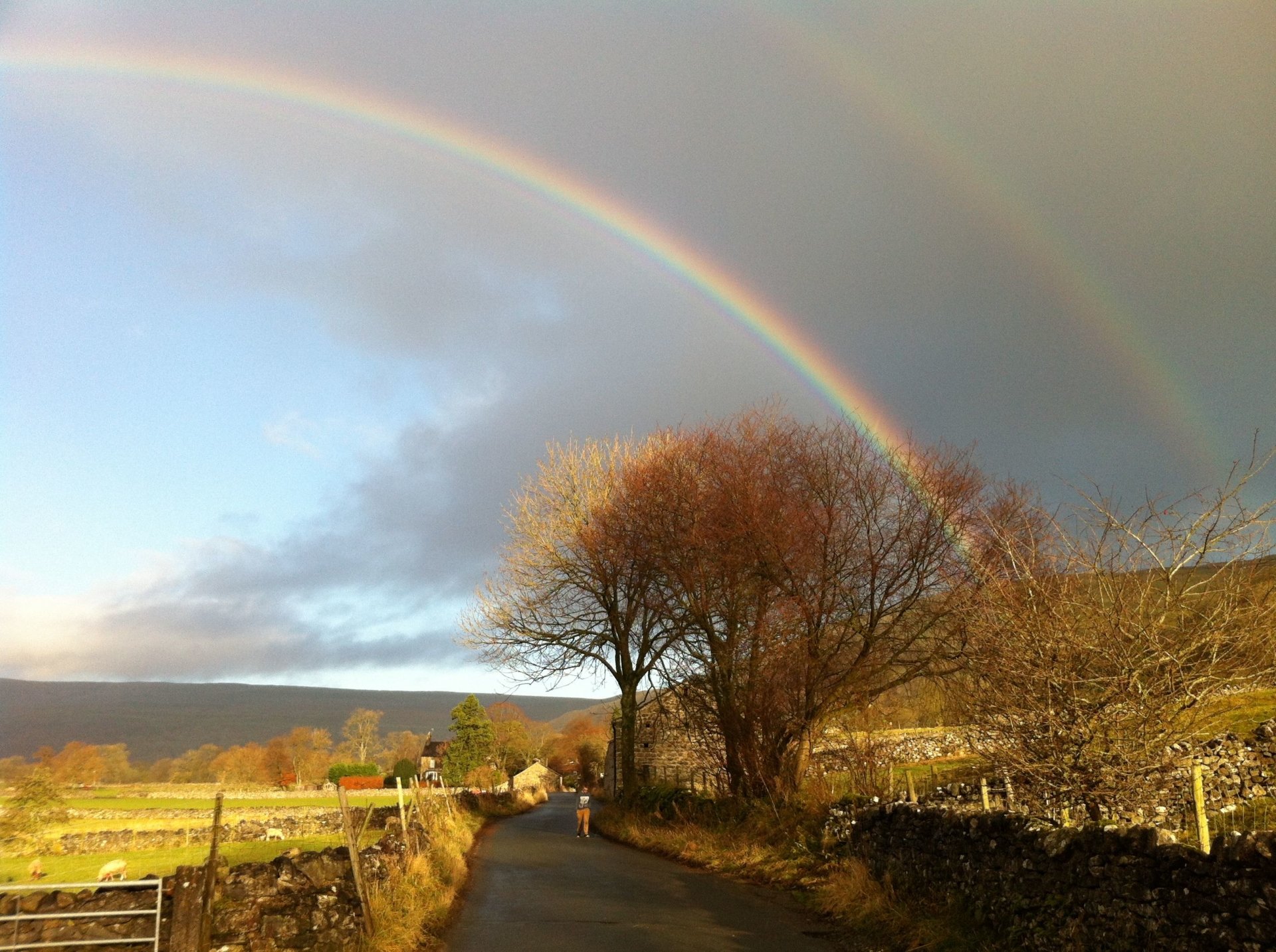 Rainbow over a country village Image - ID: 292088 - Image Abyss