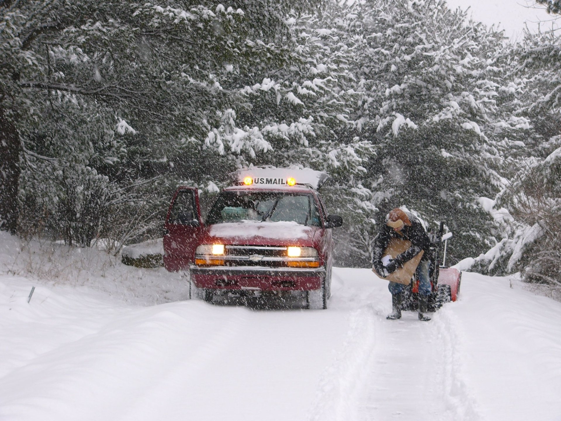  Mail delivery on a winter day in January 2014