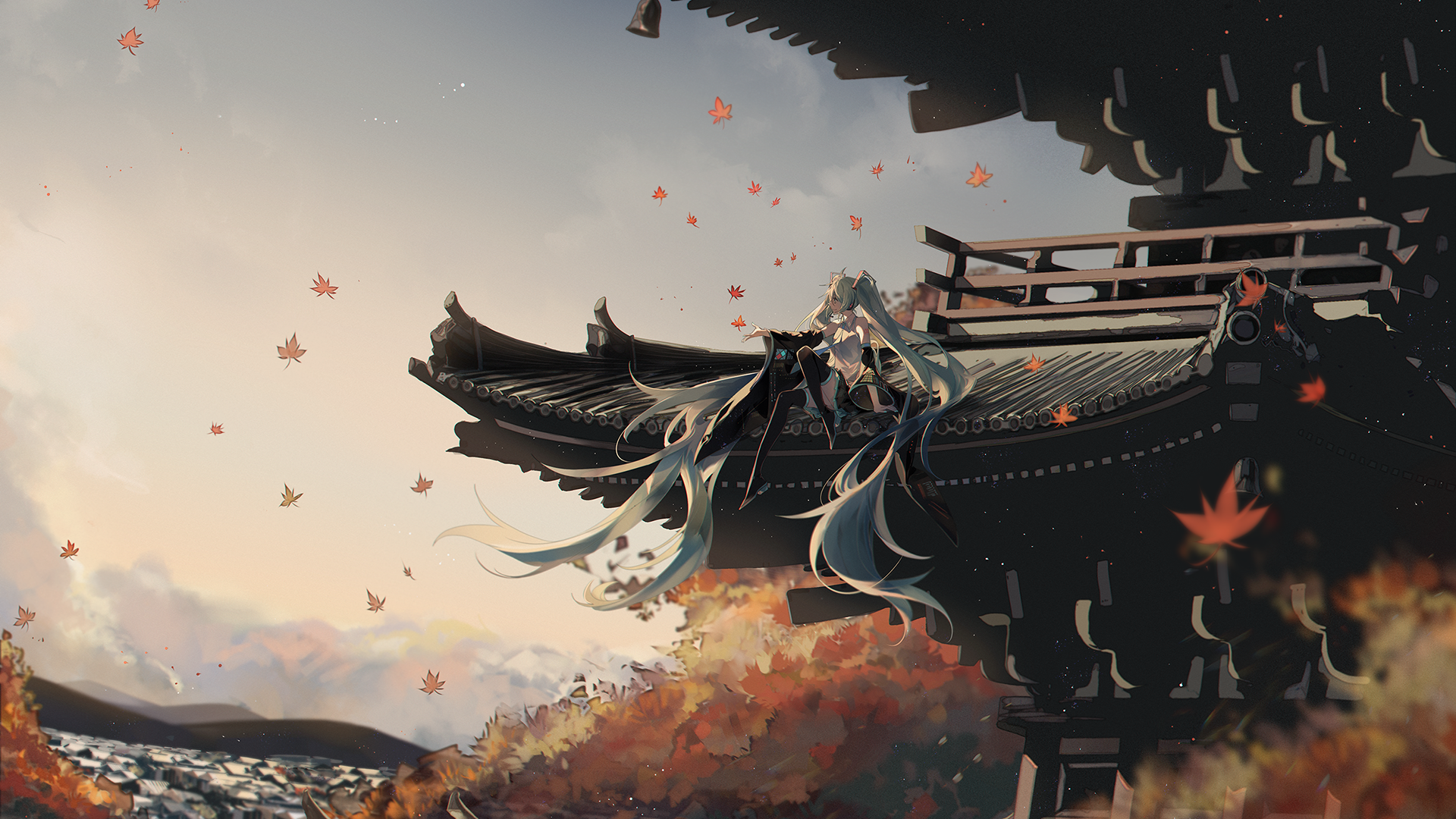 Hatsune Miku fall Anime Vocaloid autumn anime Image