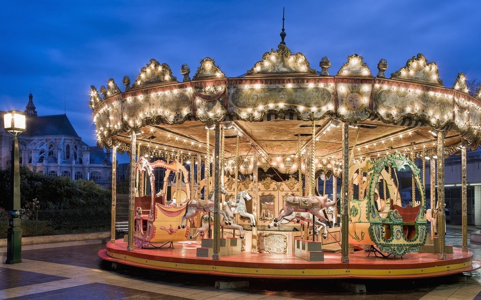 Paris man made carousel Image