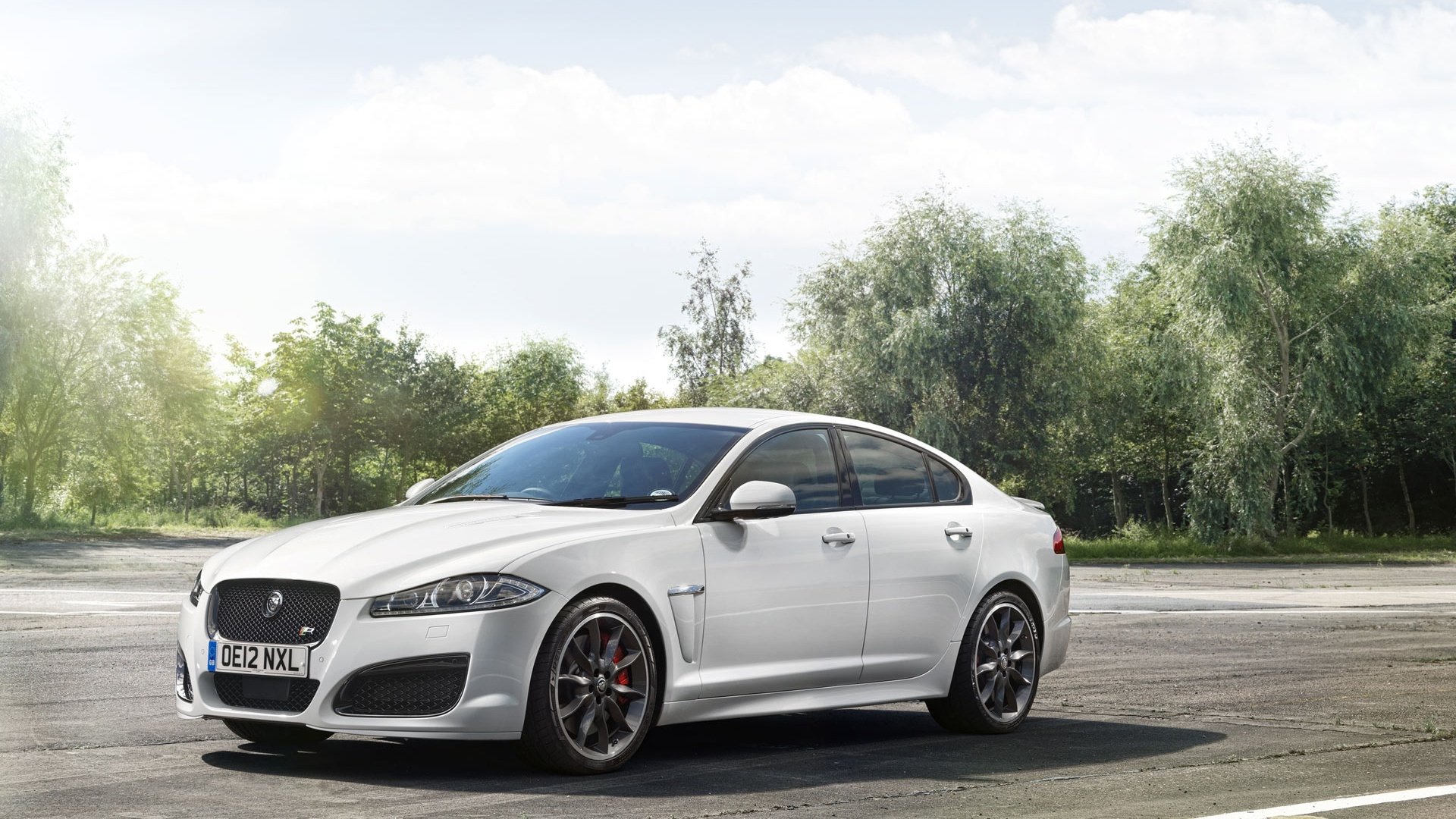 vehicle car white car Jaguar XF Jaguar XFR Image