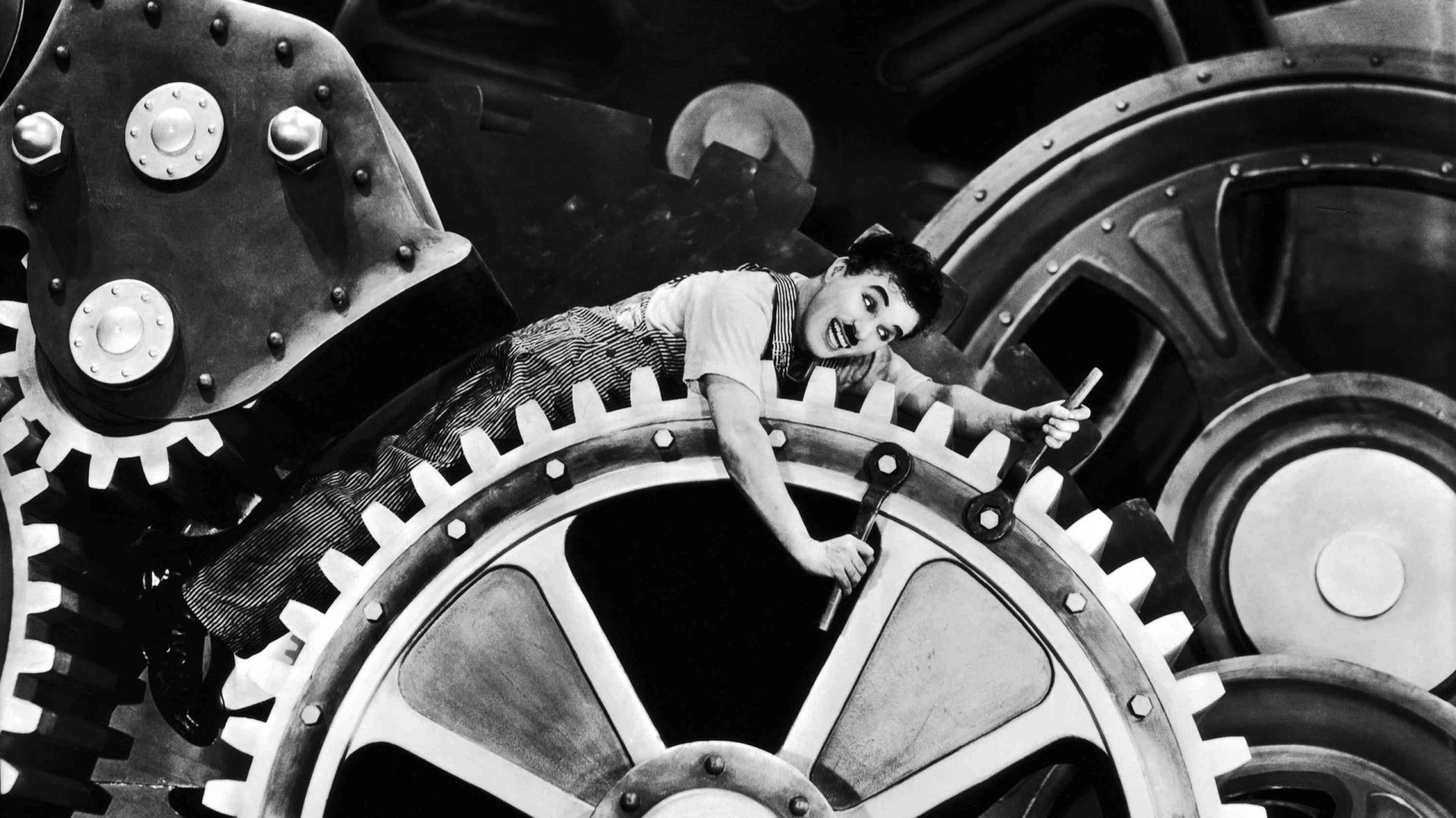 Black & White Charlie Chaplin movie modern times Image