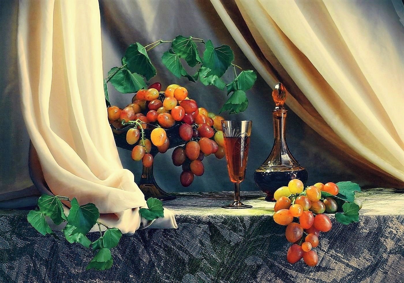 wine curtain leaf grapes photography still life Image
