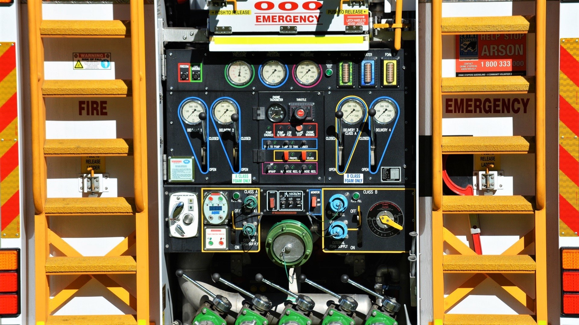  Close-up of the rear of a Fire Truck at a car show in Ipswich Queensland, Australia