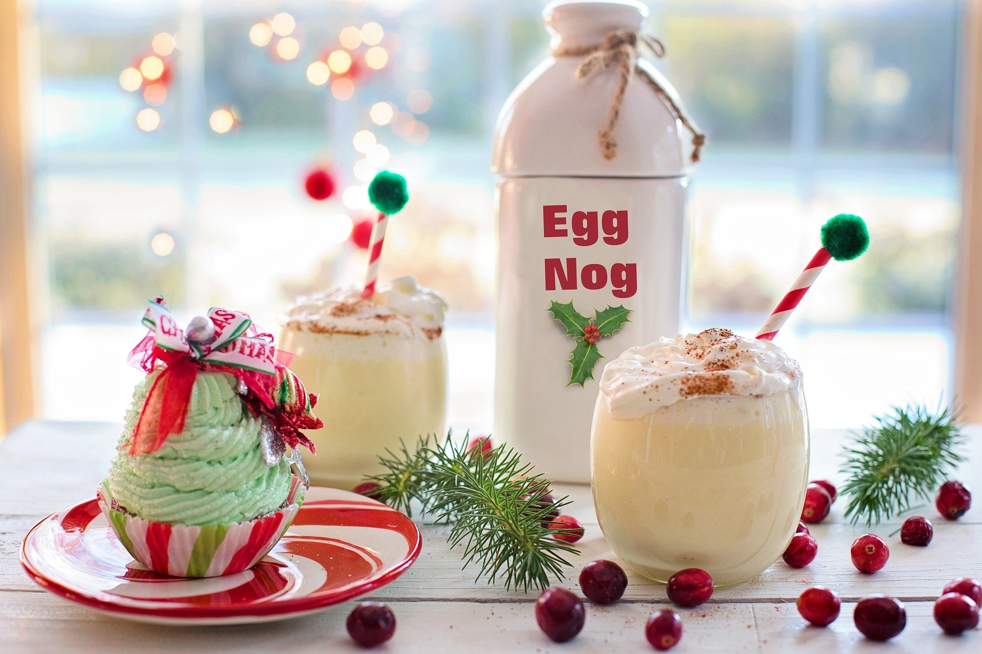  Homemade Christmas cupcake and Eggnog by Jill Wellington