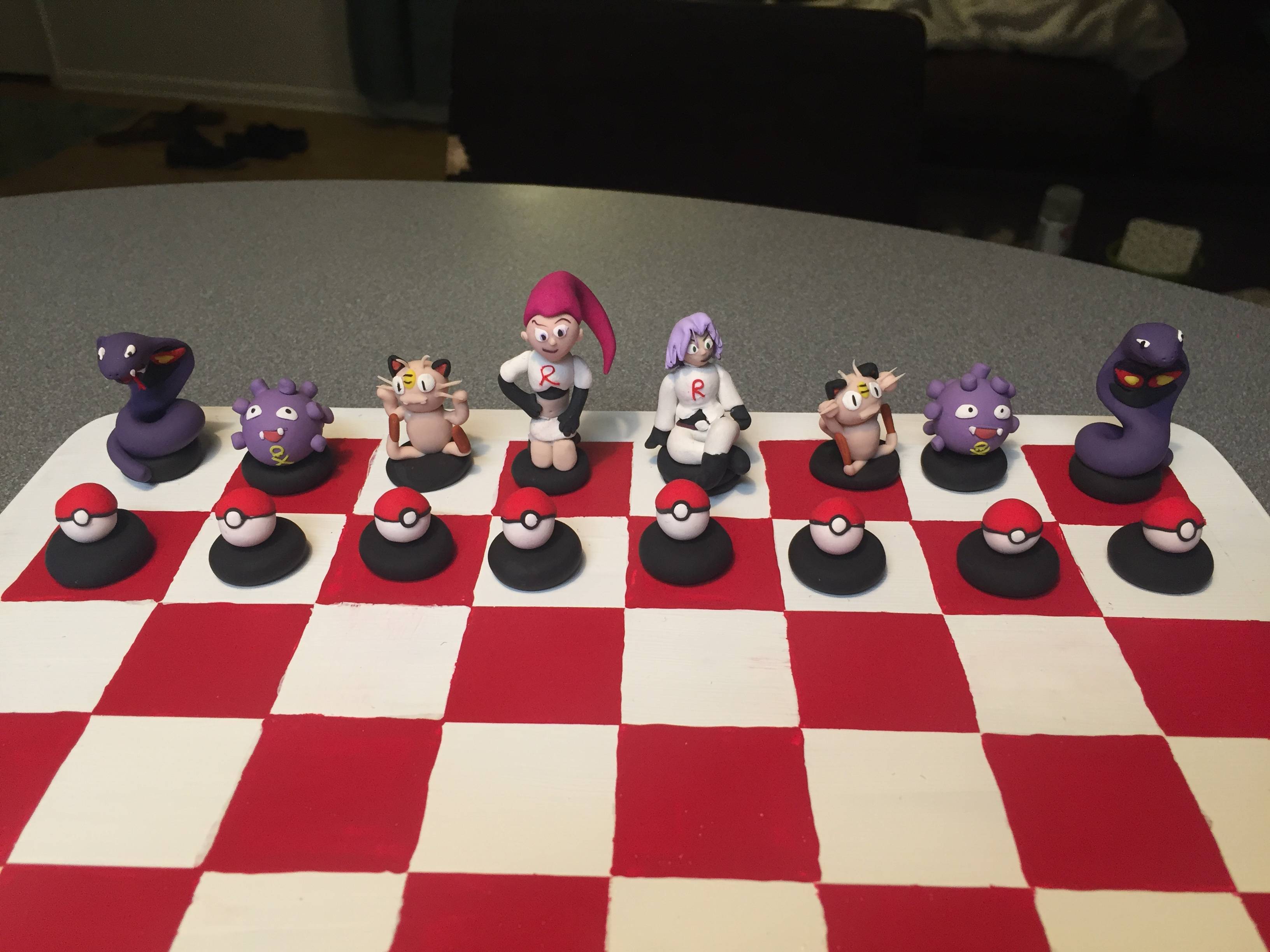 The Pokemon chess set