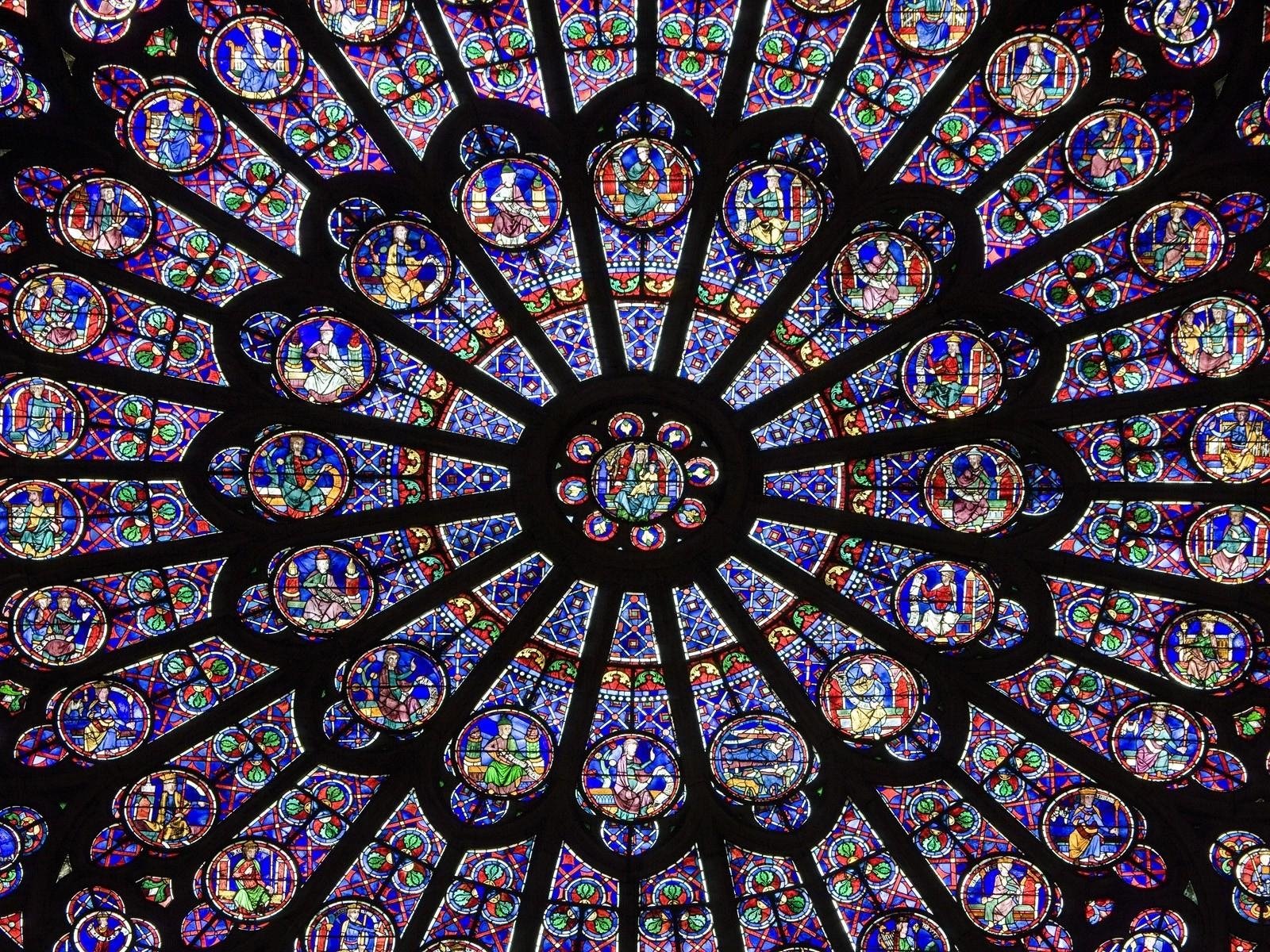 Stained Glass On Ceiling Of Notre Dame Cathedral Image Abyss