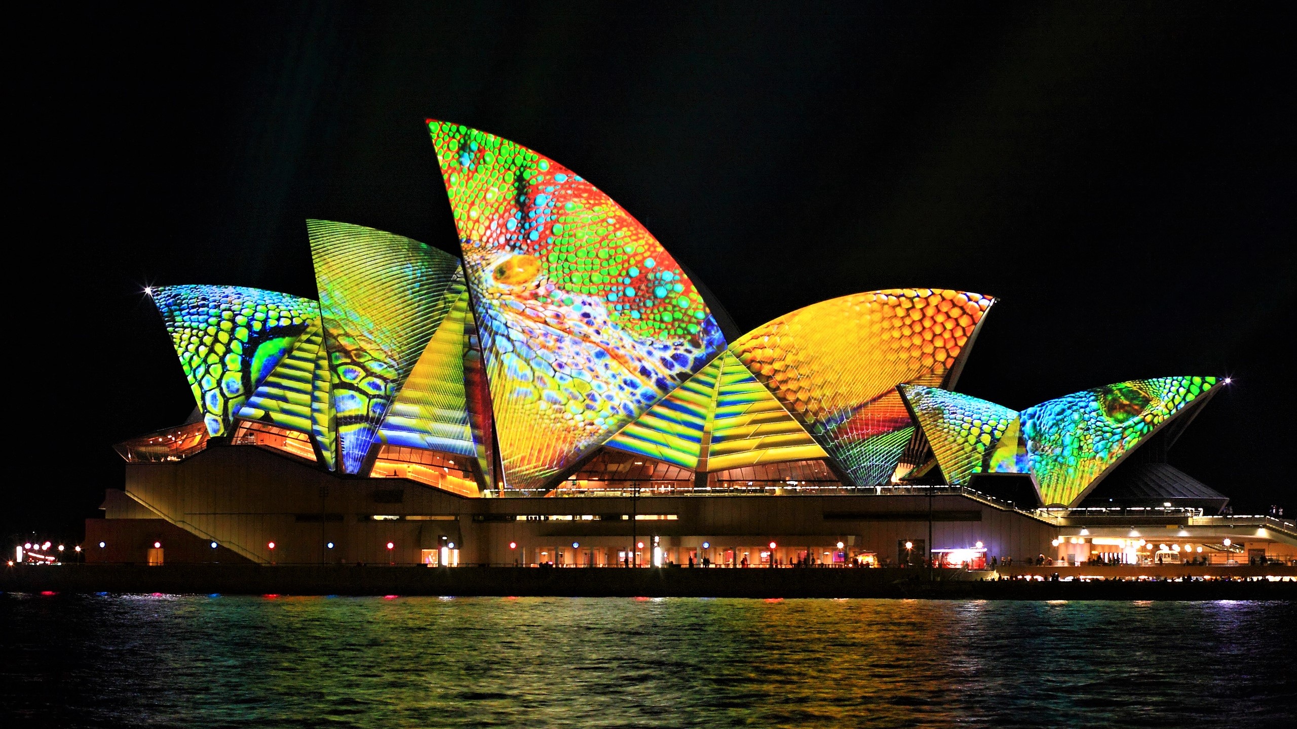 Download Colorful Sydney Light Man Made Sydney Opera House Image