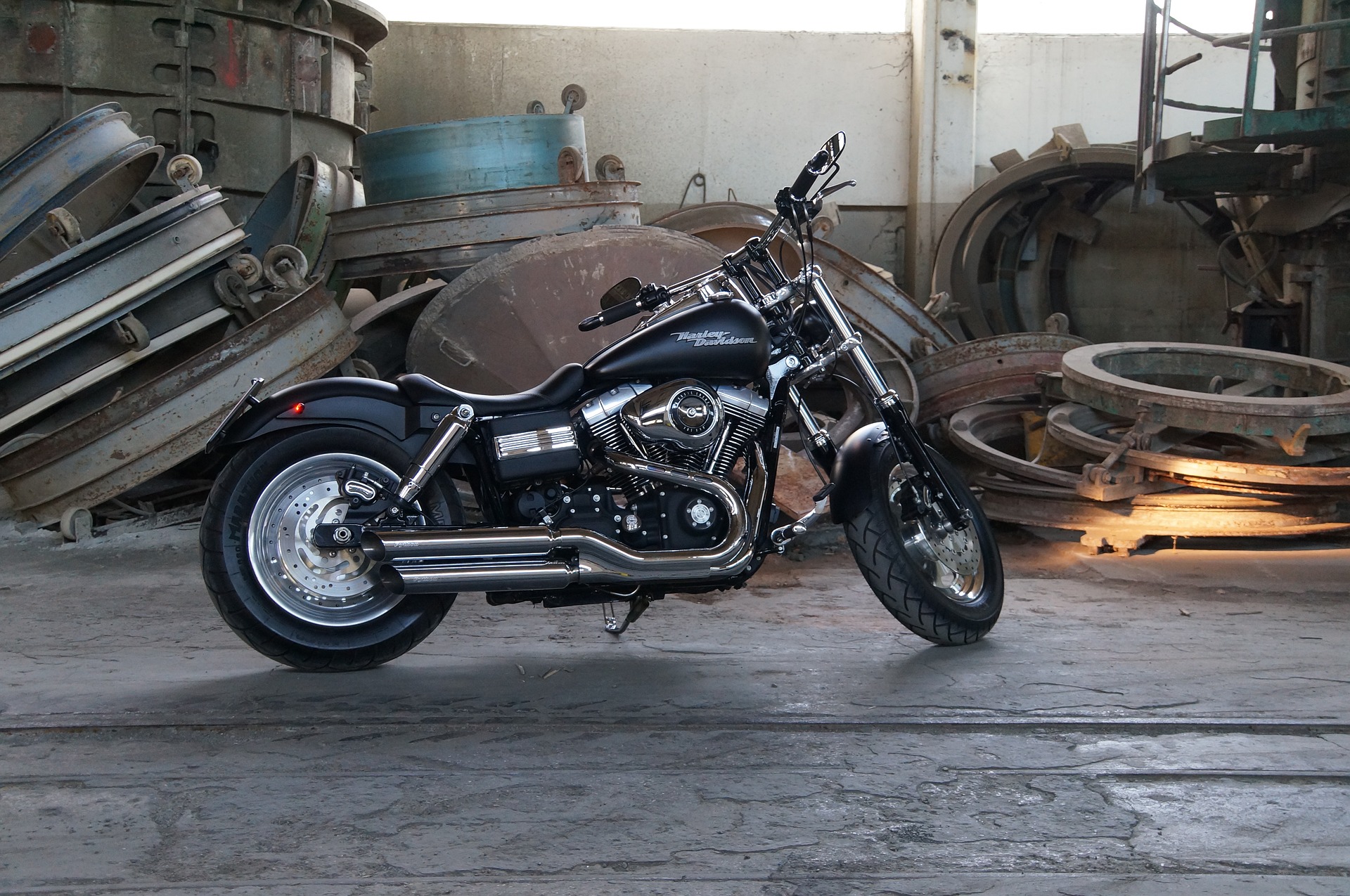 Black Harley Davidson Motorbike by callfrank