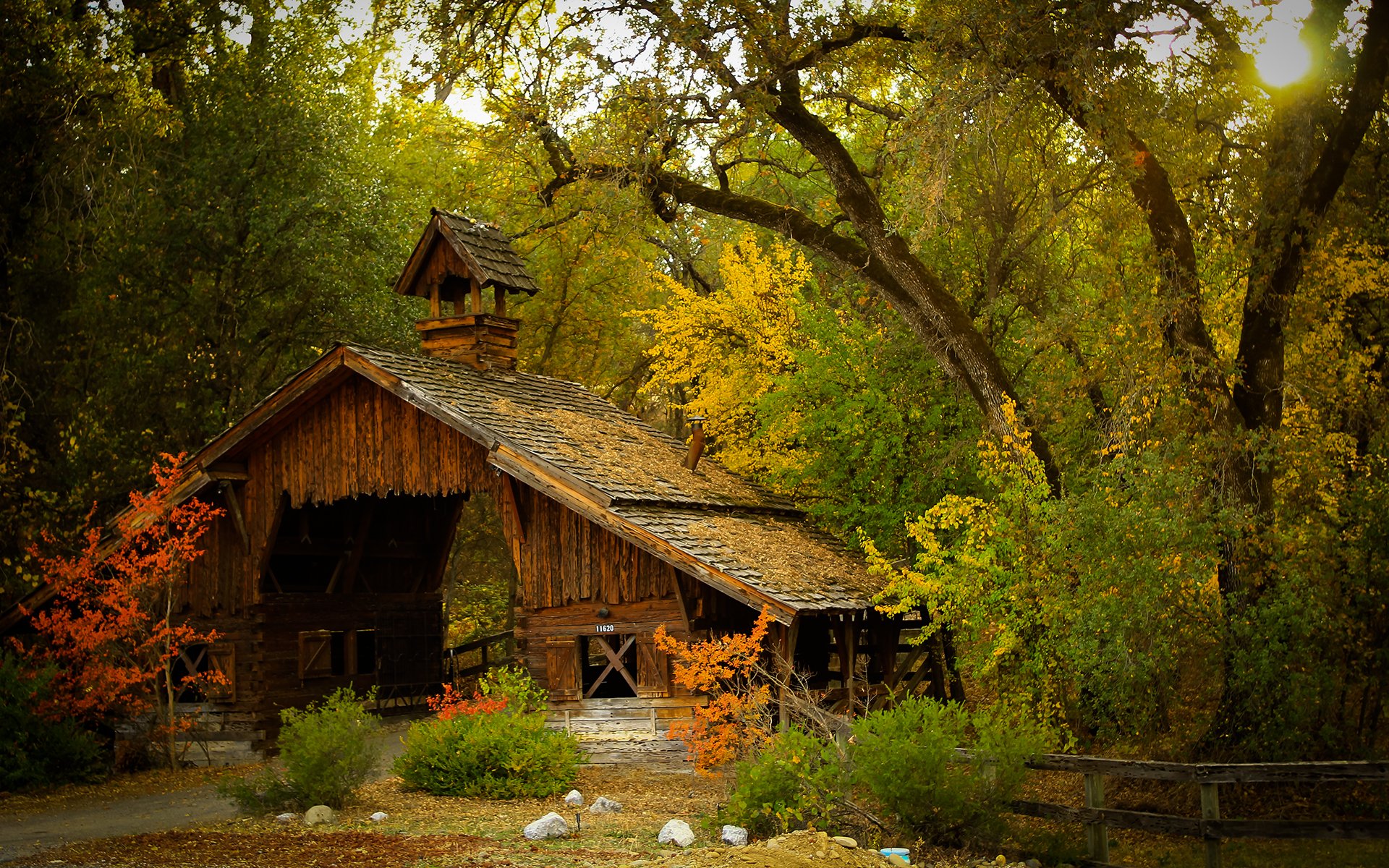 man made covered bridge Image