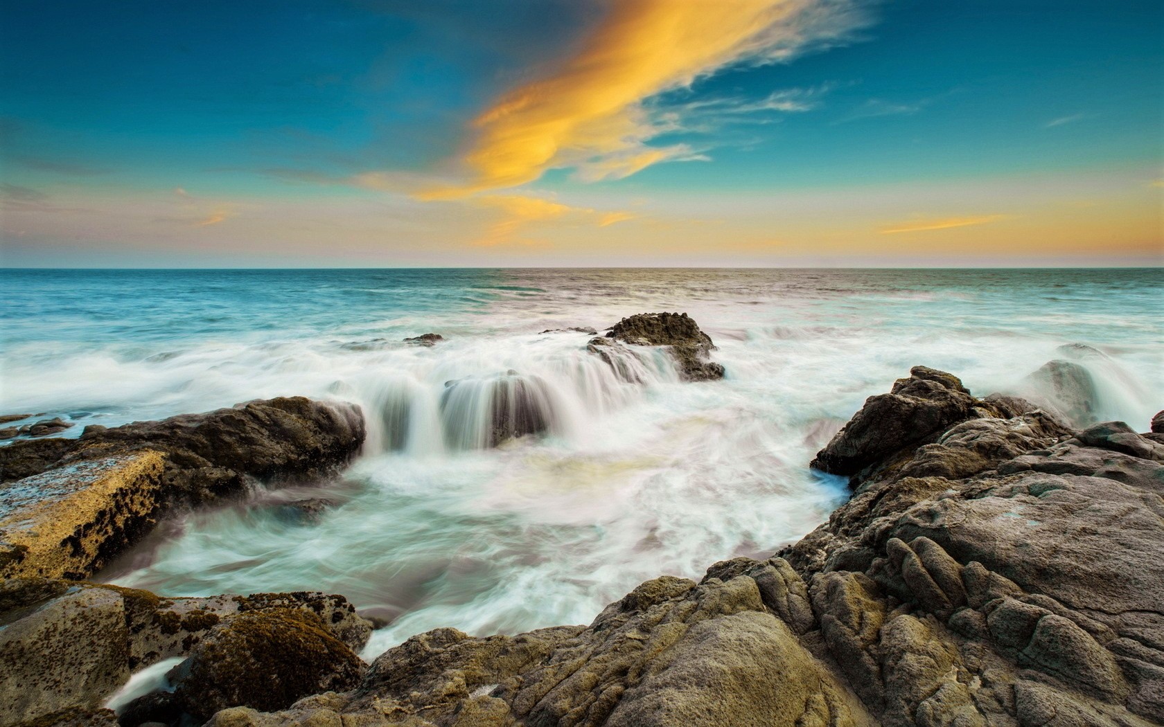 Sunset Clouds over Sea - Image Abyss