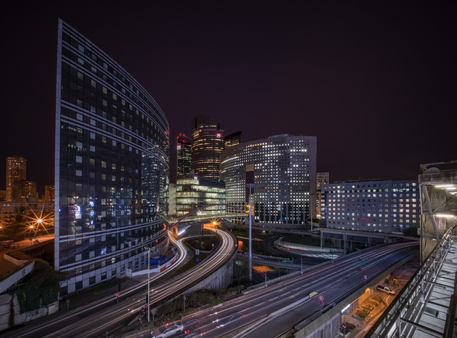 highway road La Défense man made Paris Image