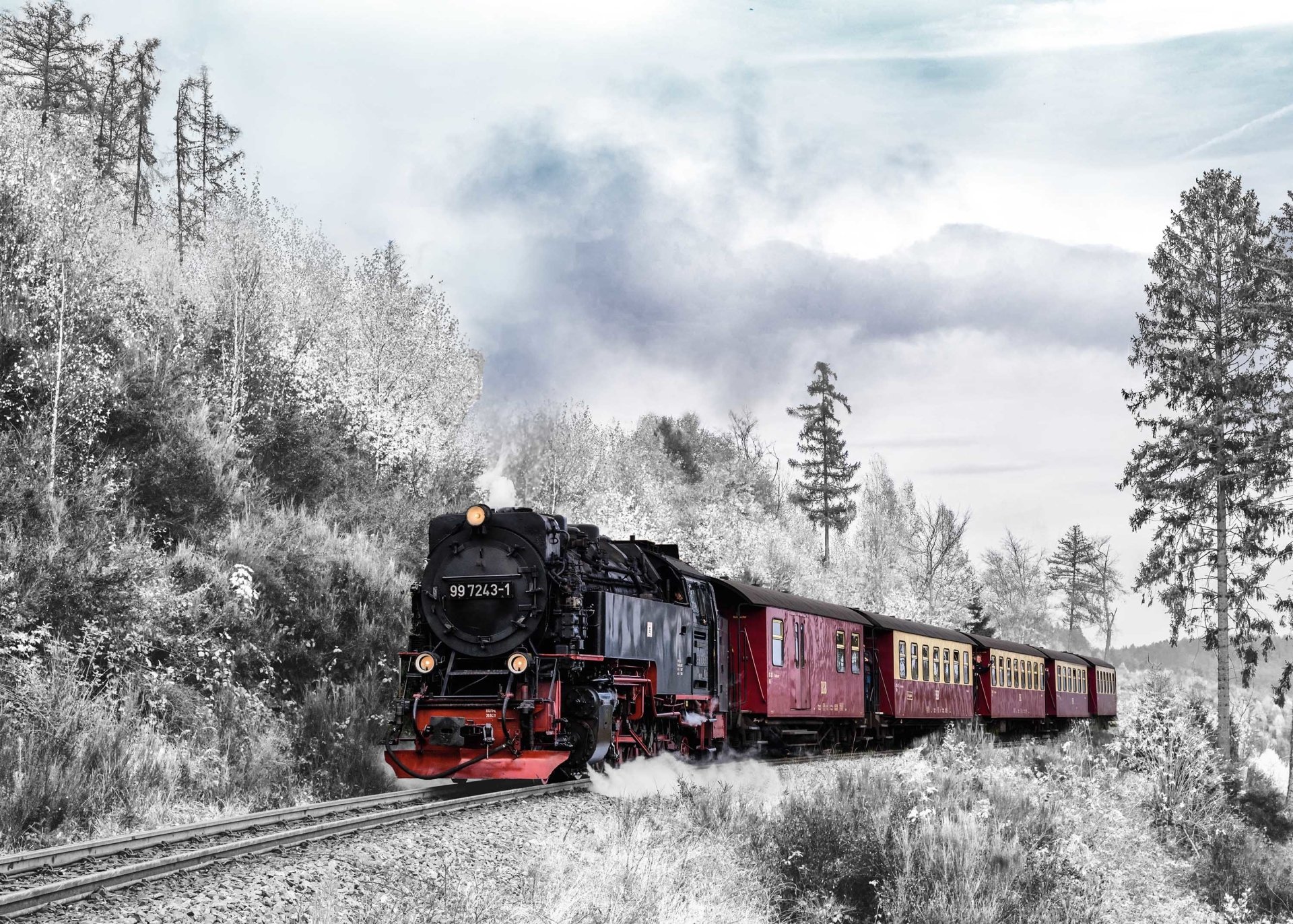 vehicle steam train Image