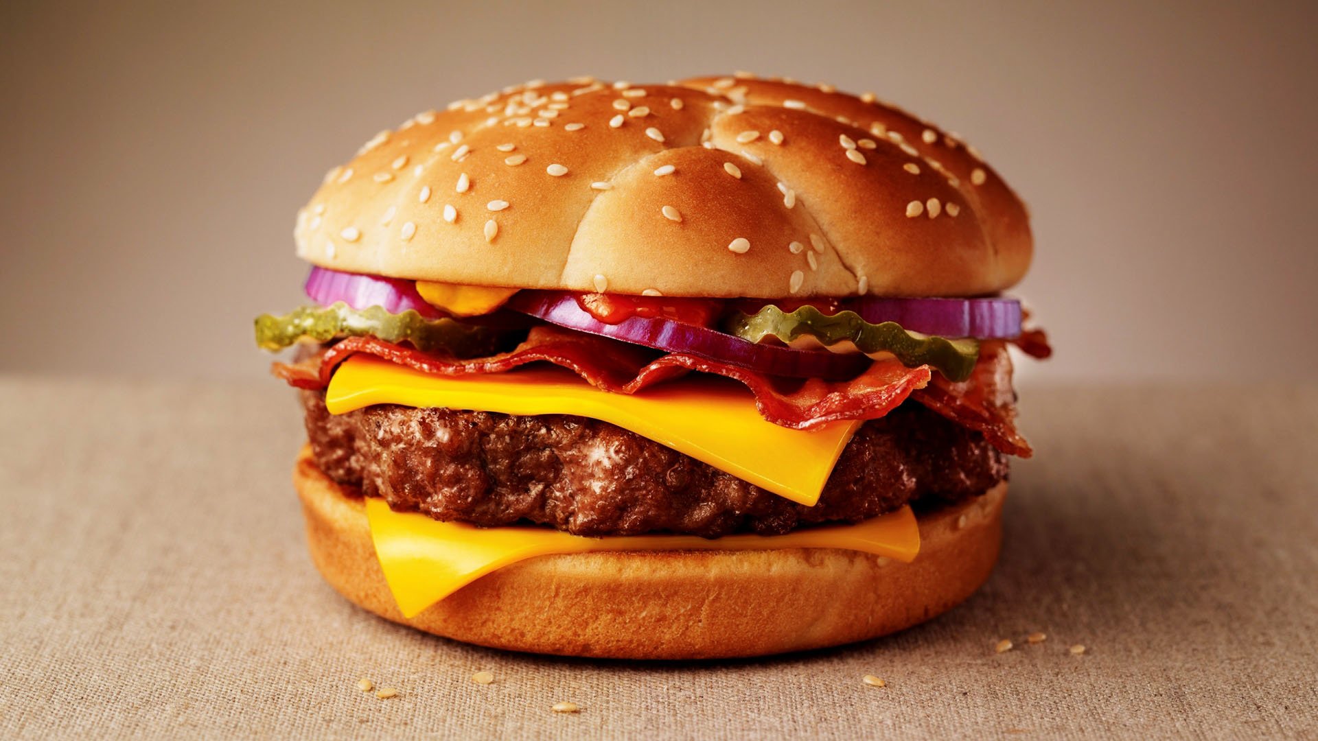 hamburger food burger bacon cheese Image