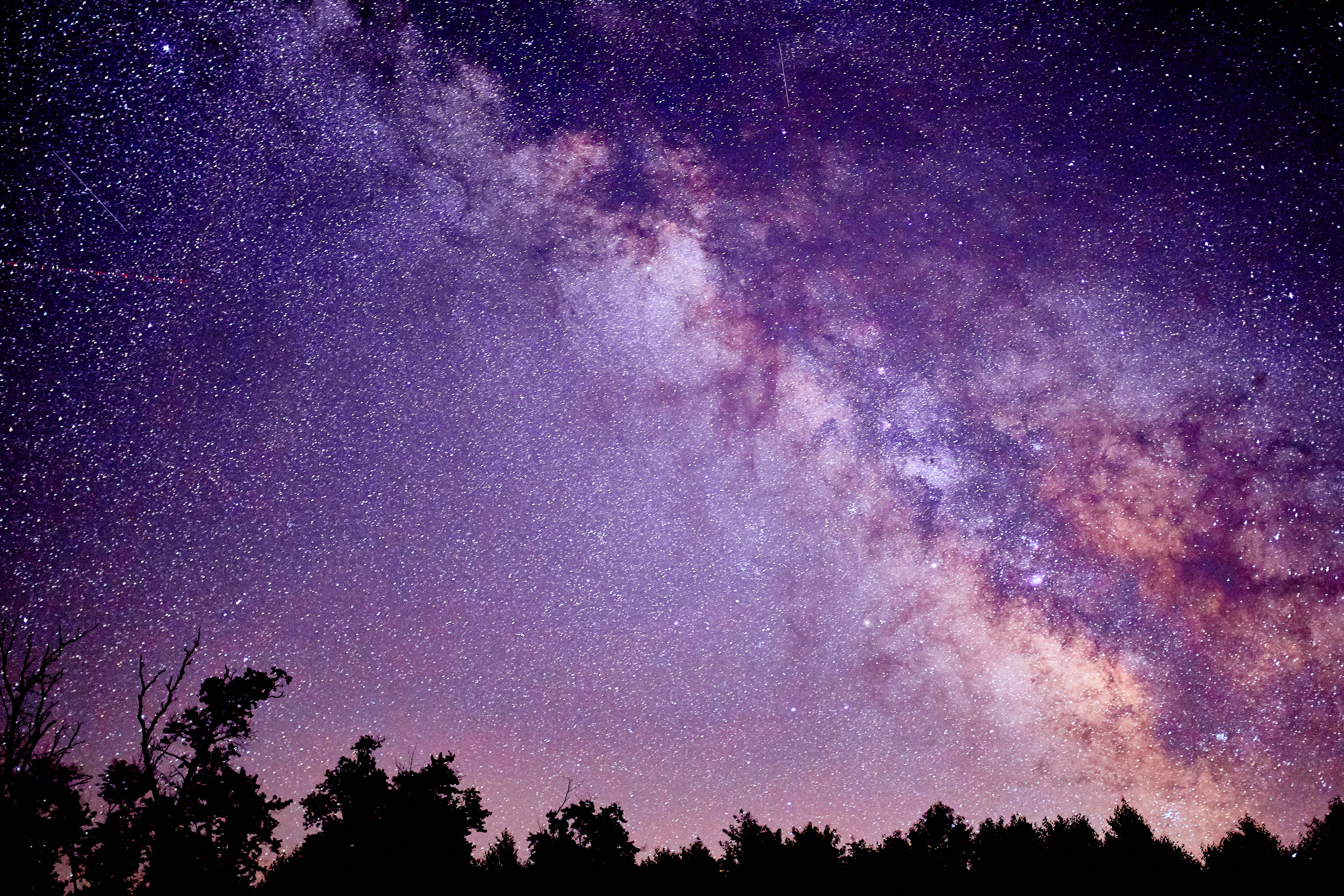 Milky Way on a purple sky by Mathew Schwartz