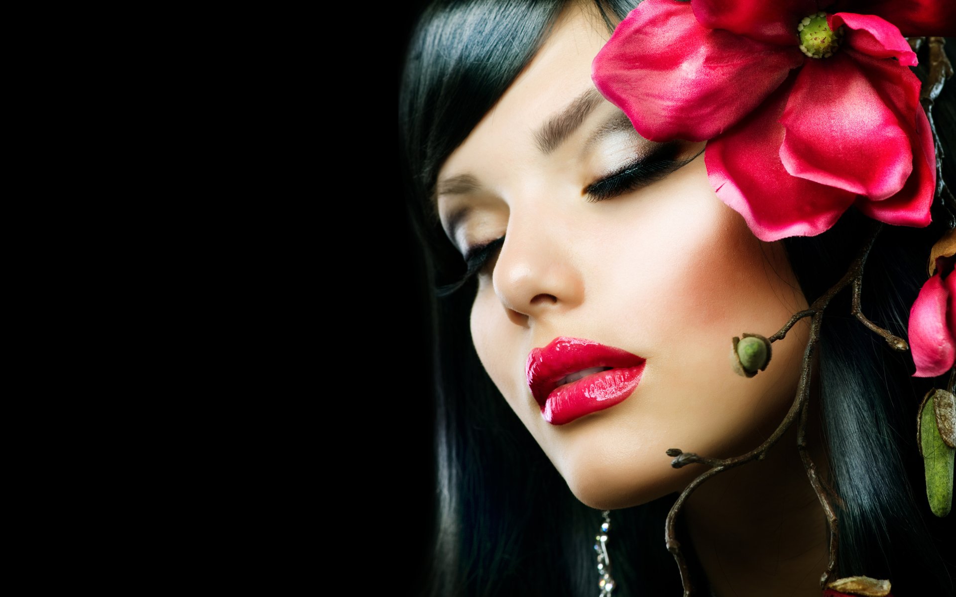 Download Flower Makeup Woman Face Image