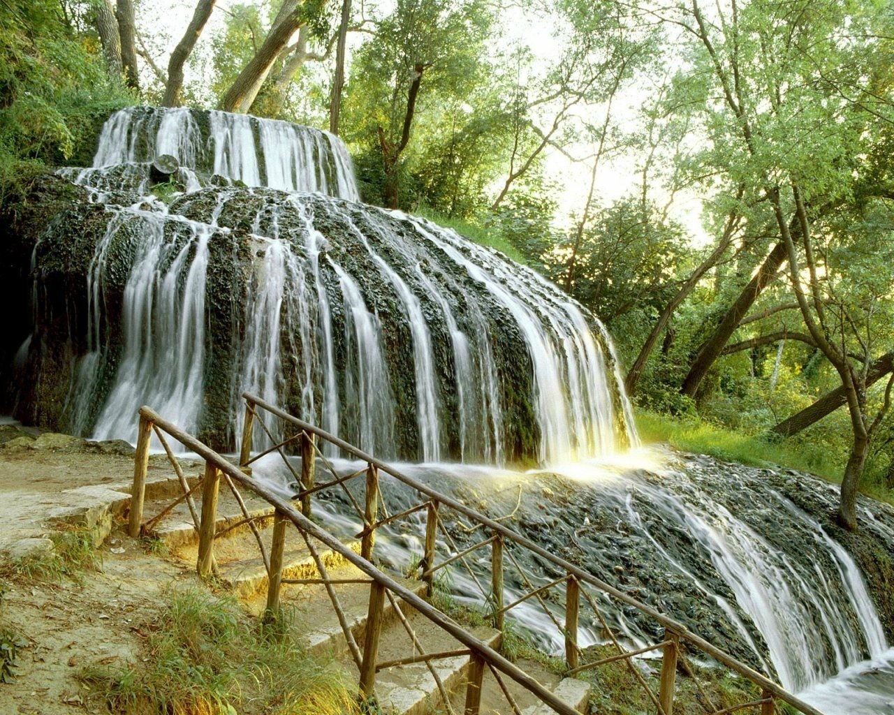 Download Nature Zaragoza Spain Waterfall Image