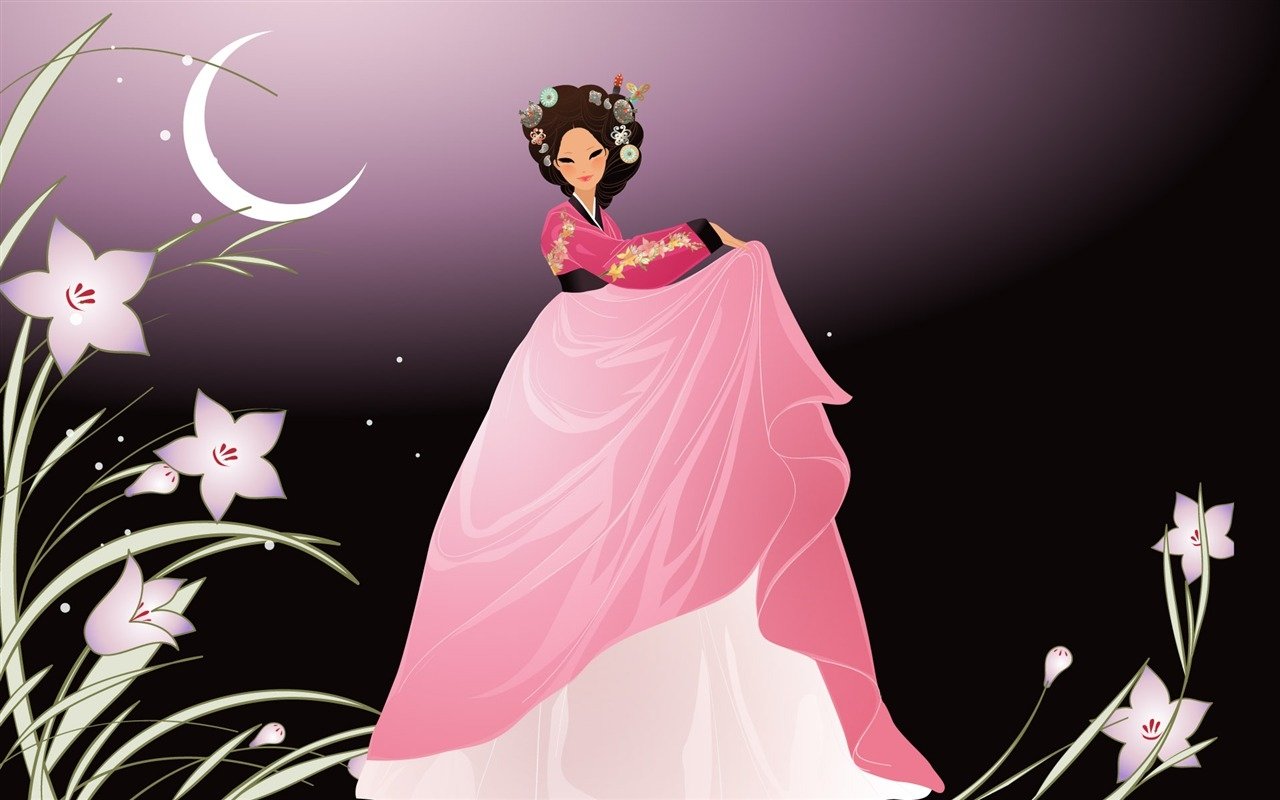 Korea traditional costume woman artistic Image