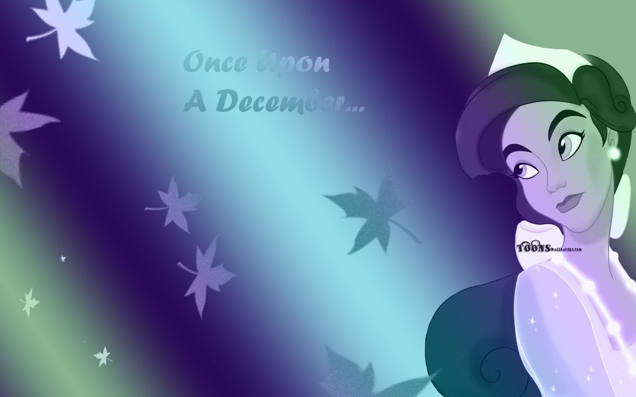 A stylized image from the movie Anastasia featuring the character against a dreamy, starry background with the text Once I was A December...