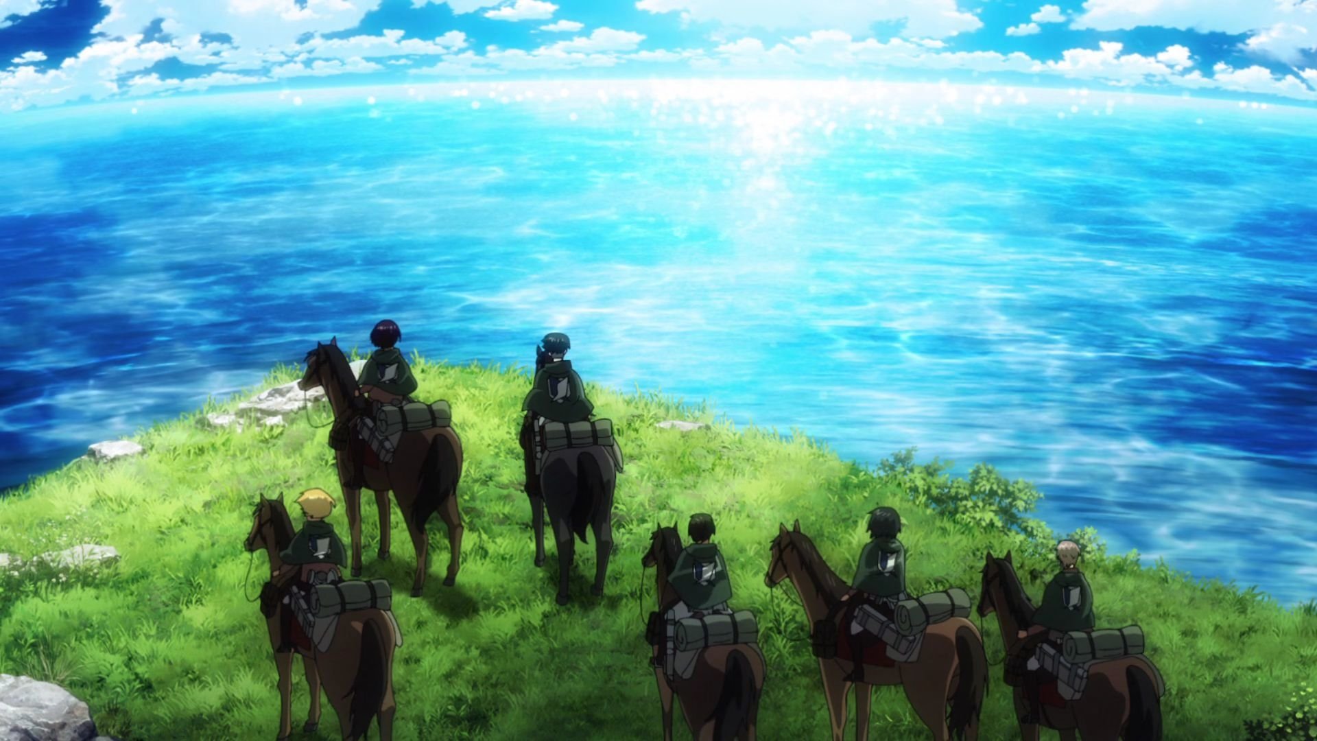 Mikasa Ackerman Eren Yeager Armin Arlert Levi Ackerman Hange Zoë Attack on Titan Anime Eren & Mikasa Image