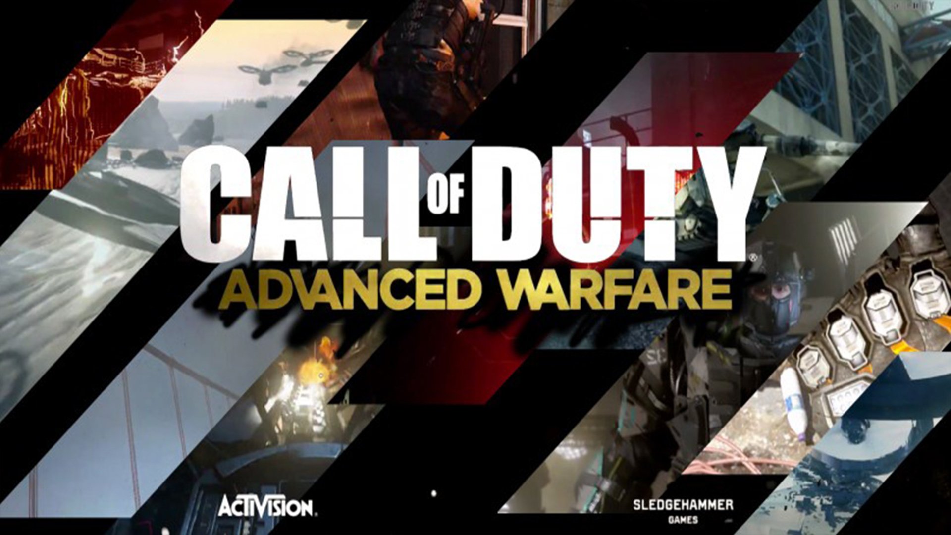 Logo of the video game Call of Duty: Advanced Warfare, featuring dynamic visuals and action scenes, showcasing the game's futuristic combat and immersive gameplay elements.