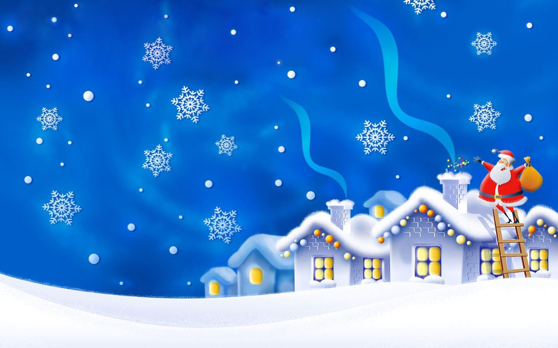 Download Santa Snow House Holiday Christmas Image