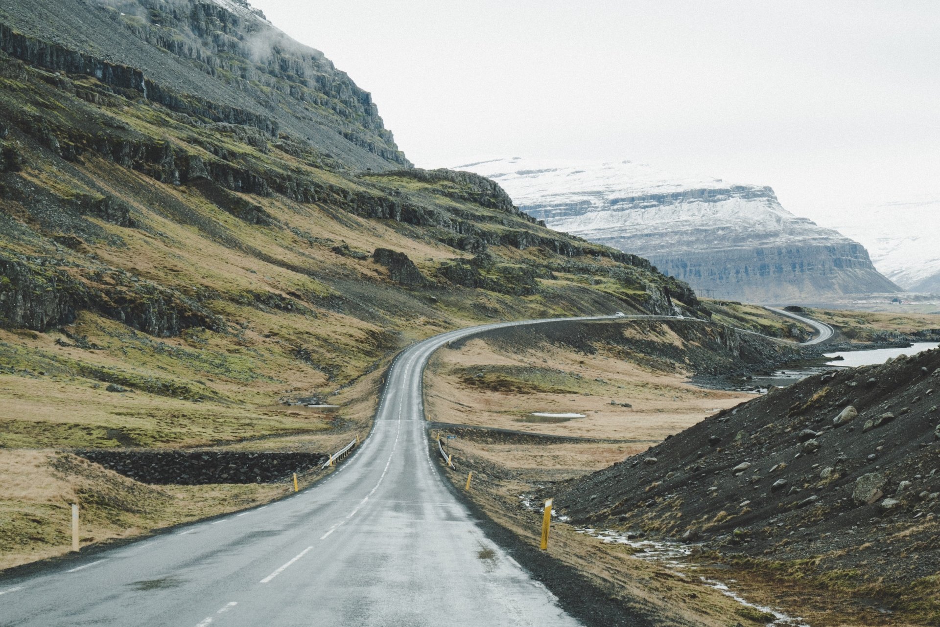 nature mountain Iceland man made road Image