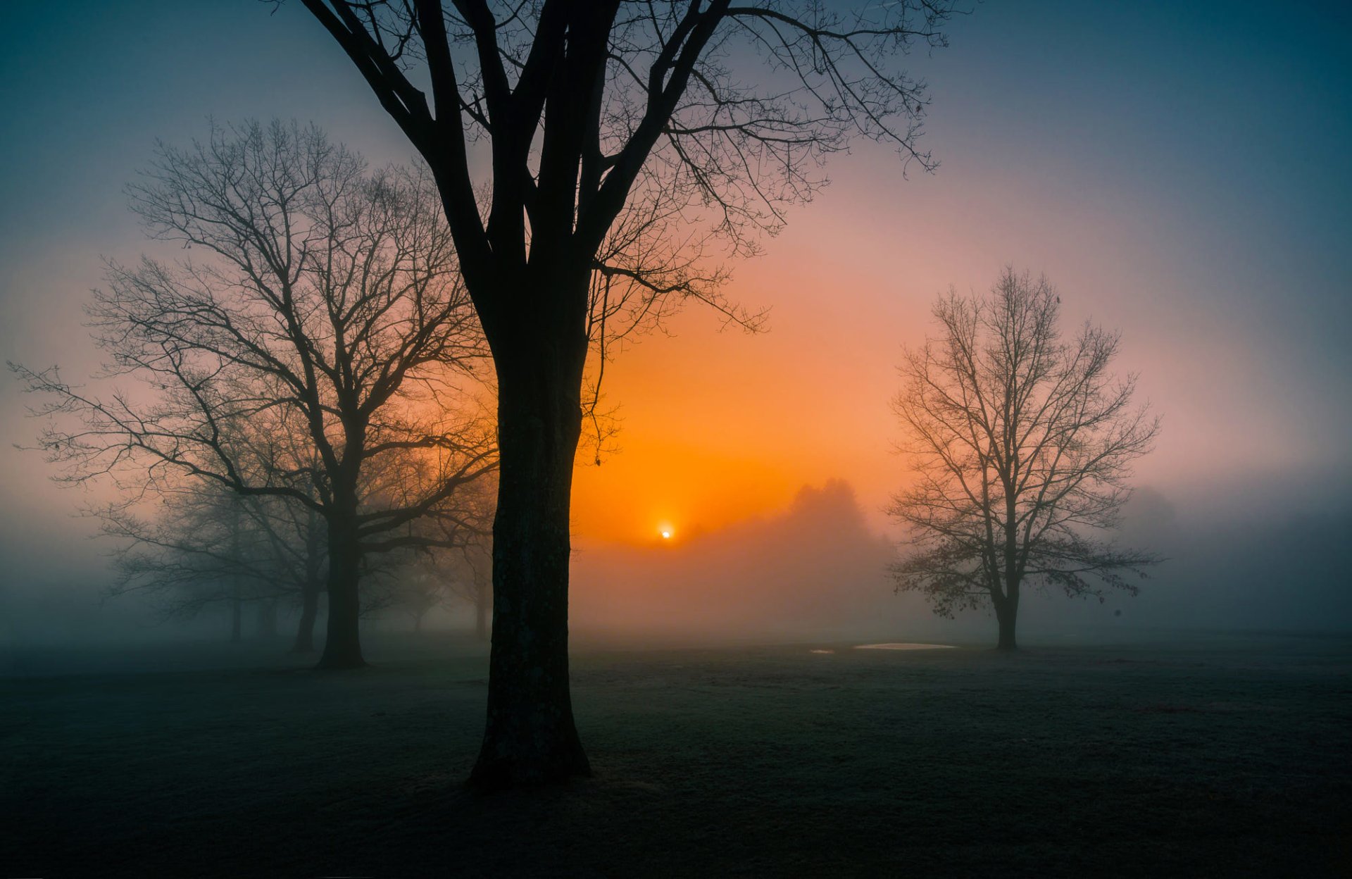 Misty Sunset Image Abyss