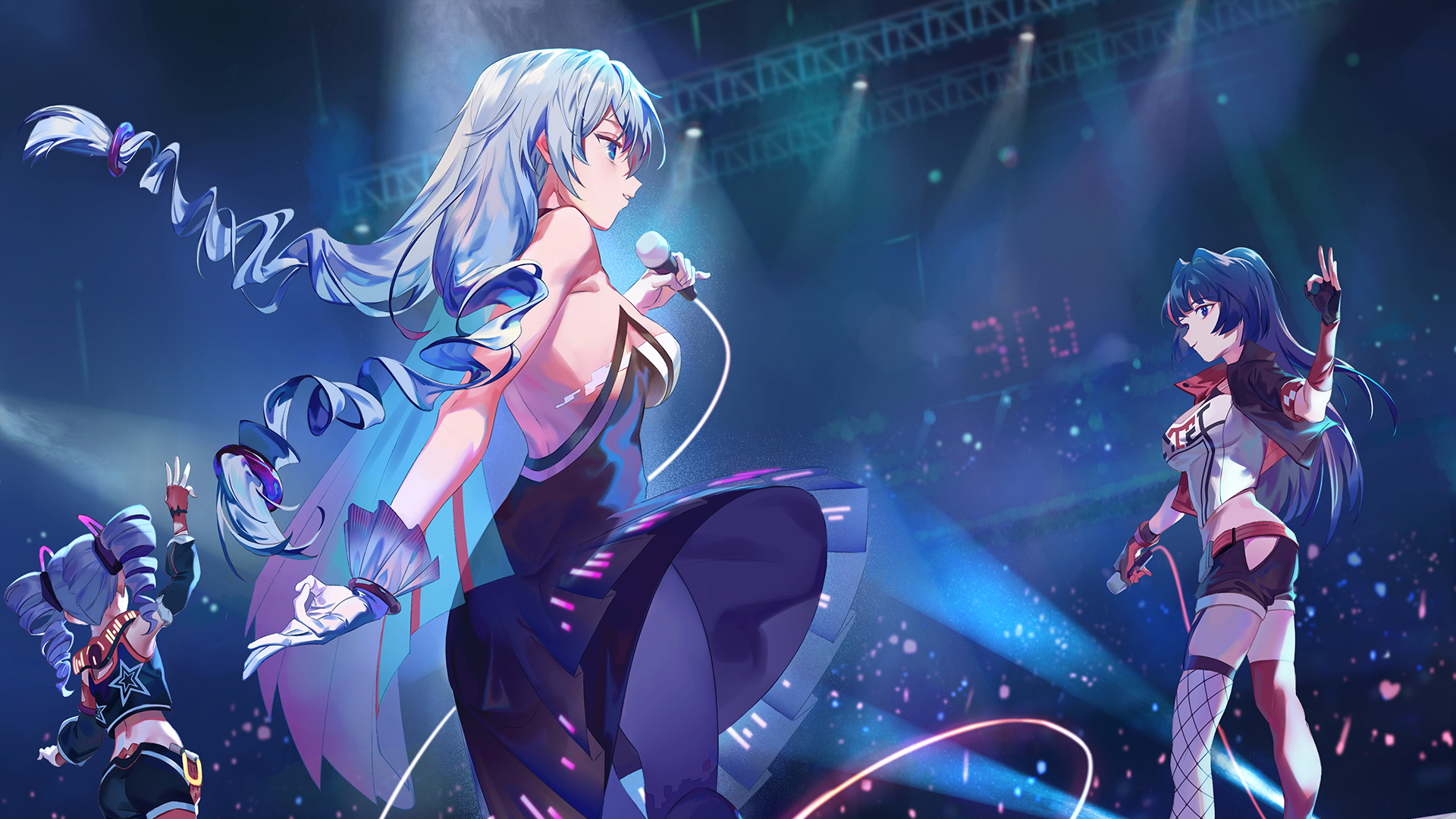 dress concert hall blue eyes long hair video game Honkai Impact 3rd Image