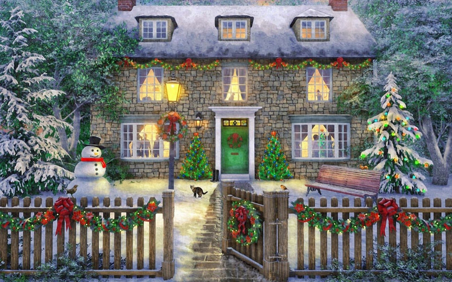 House at Christmas Time Image Abyss