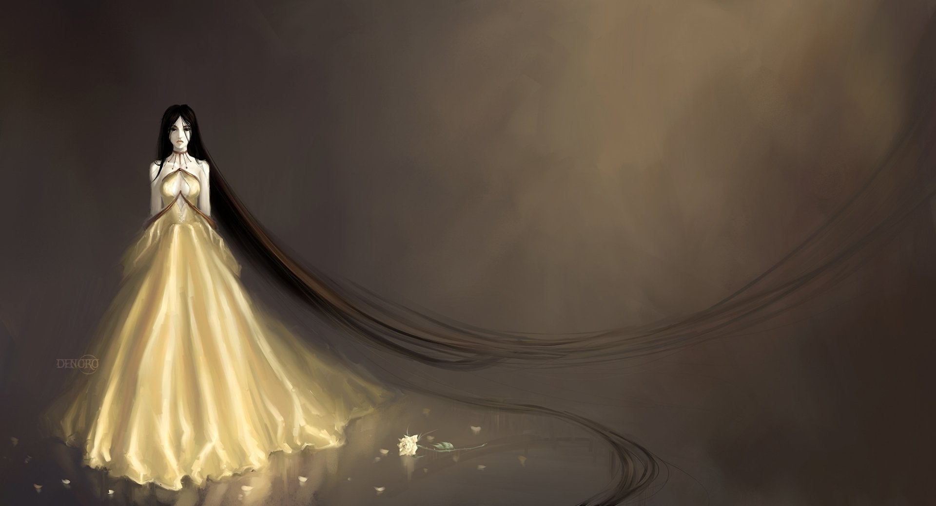  Fantasy Woman in a Gold Gown