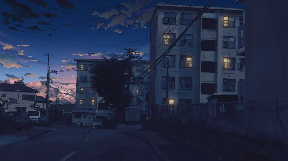 Download Apartment Anime Street Image