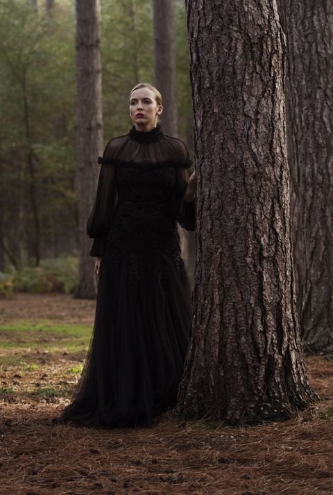actress black dress Jodie Comer TV Show Killing Eve Image