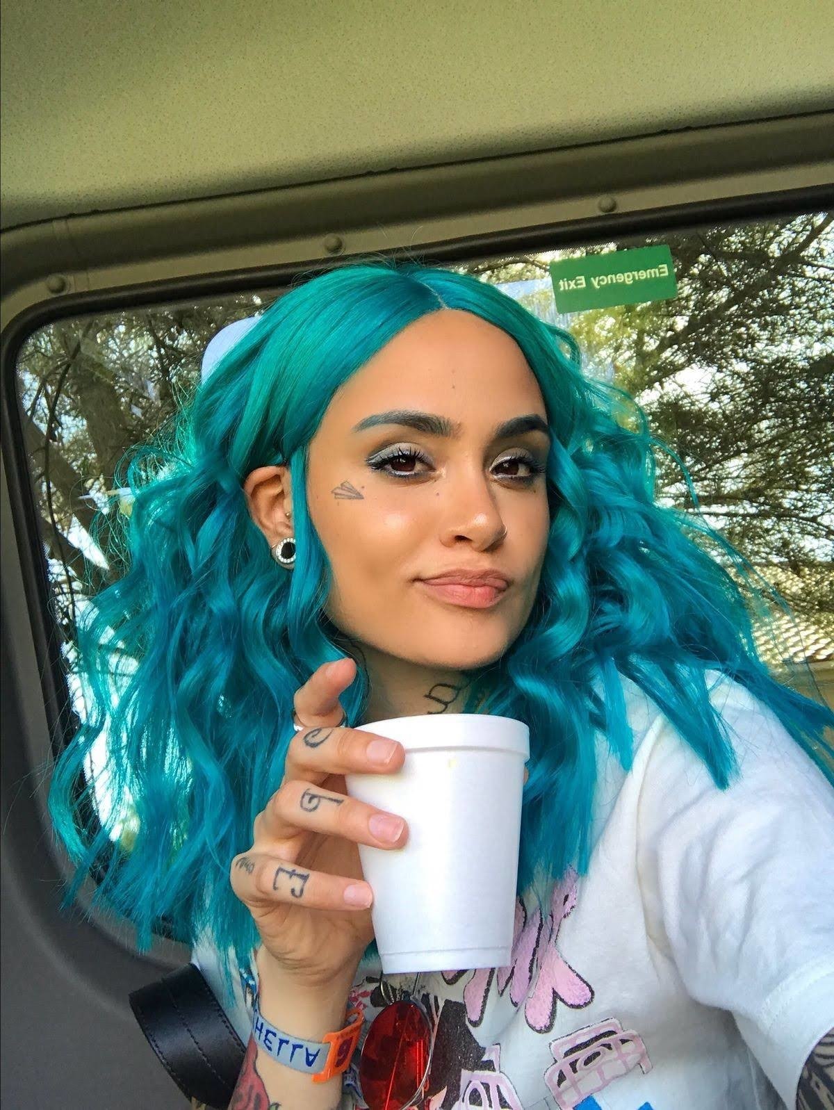 tattoo singer blue hair music Kehlani Image