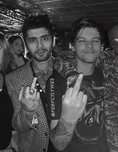 Zayn Malik Louis Tomlinson One Direction singer Black & White Image