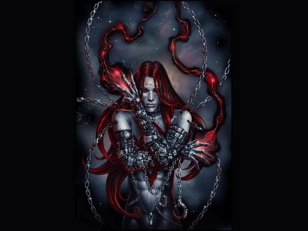 Enigmatic Dark Empress Bound in Chains