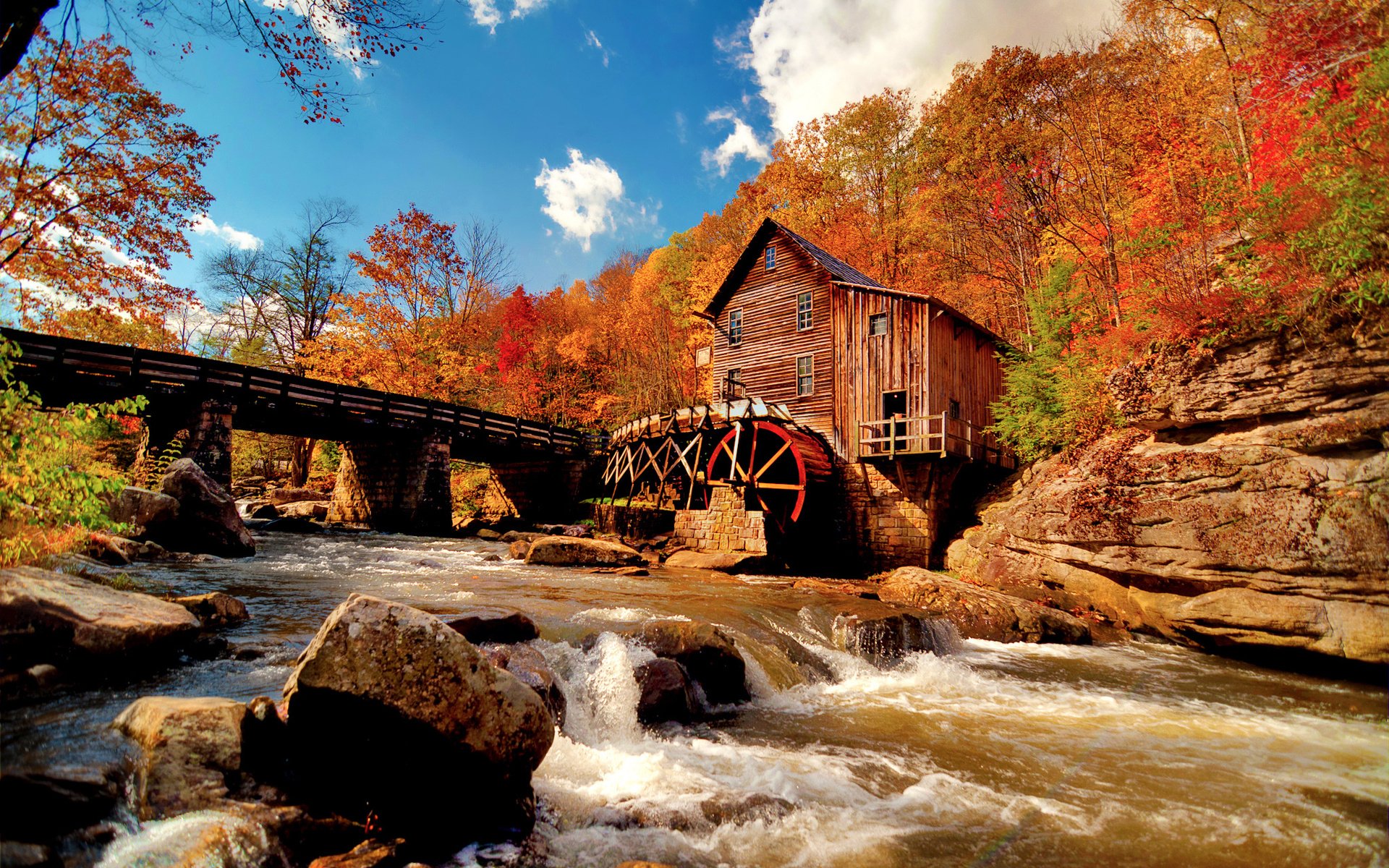 man made watermill Image