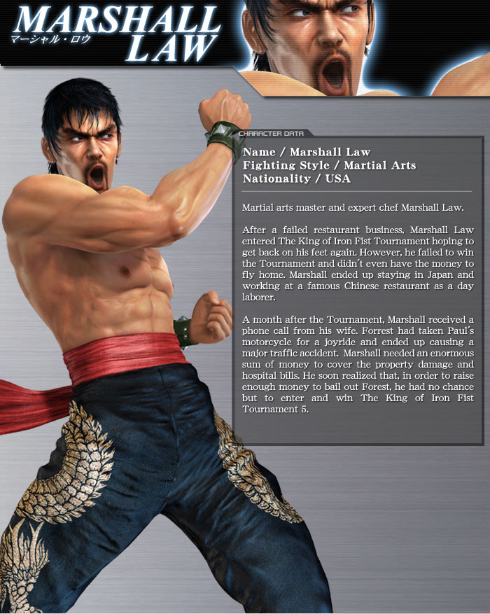 Marshall Law - Characters & Art - Tekken 5