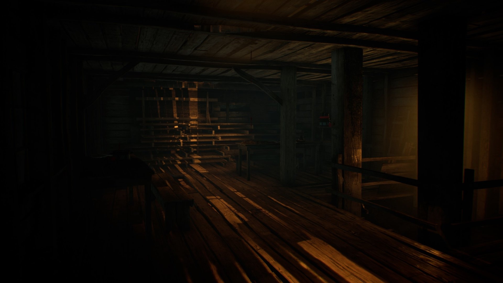  Inside of wooden building
