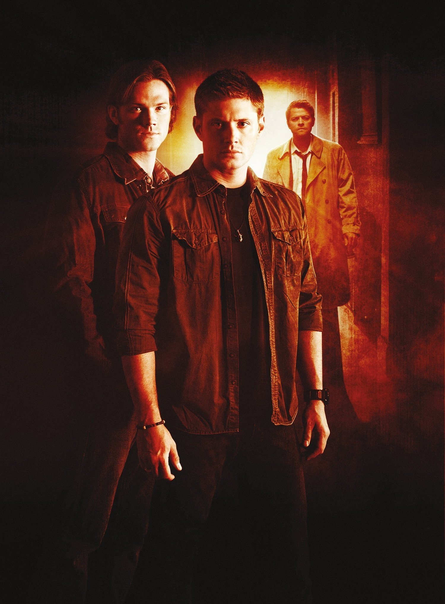 Misha Collins Jared Padalecki Jensen Ackles Castiel (Supernatural) Sam Winchester Dean Winchester Supernatural (TV Show) TV Show Image