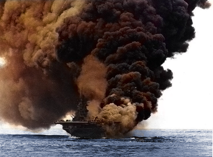 USS Bunker Hill (CV-17) military aircraft carrier Image